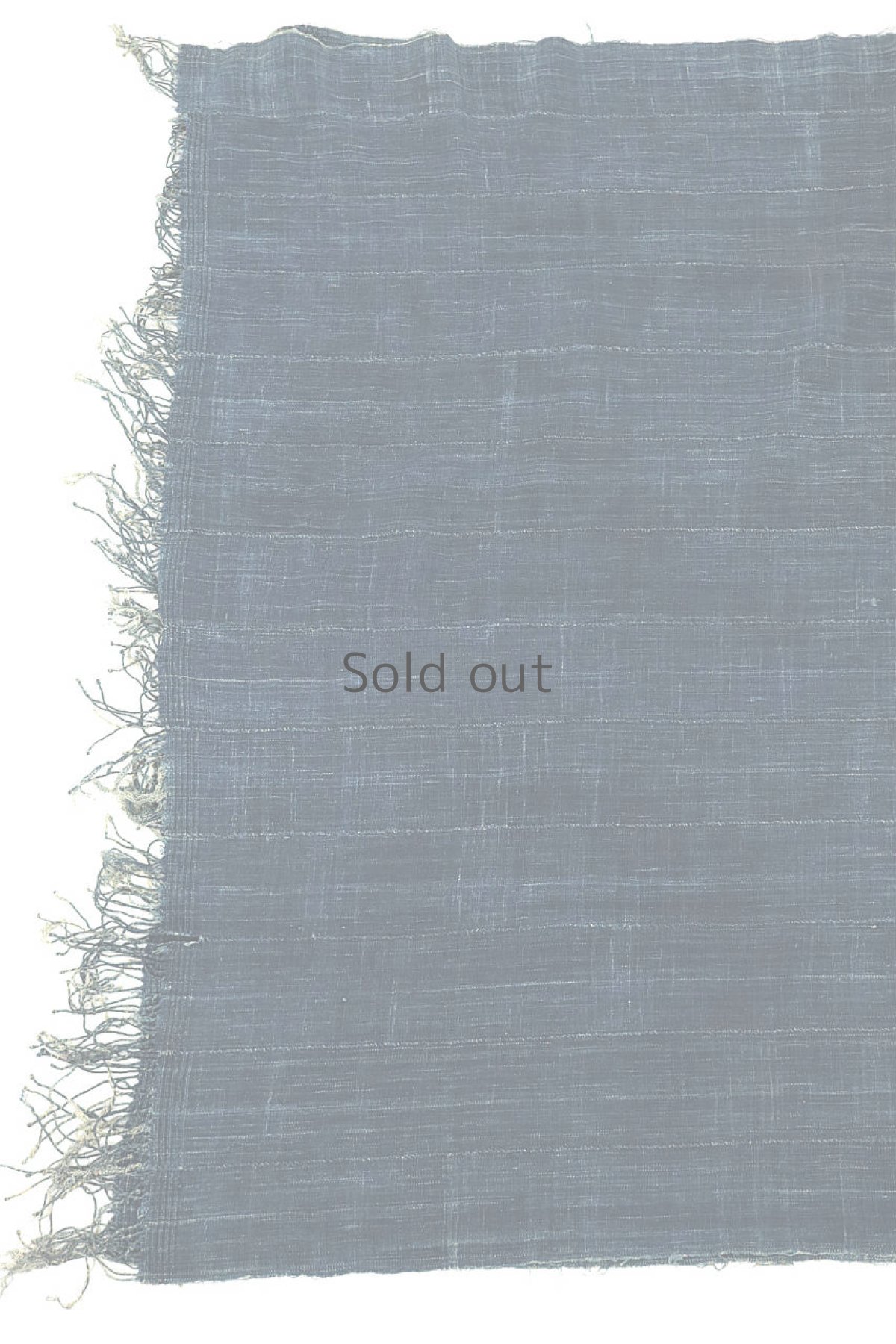 画像2: 【西アフリカ】手織り藍染め綿　大判ショール（長め/濃藍色） (2)