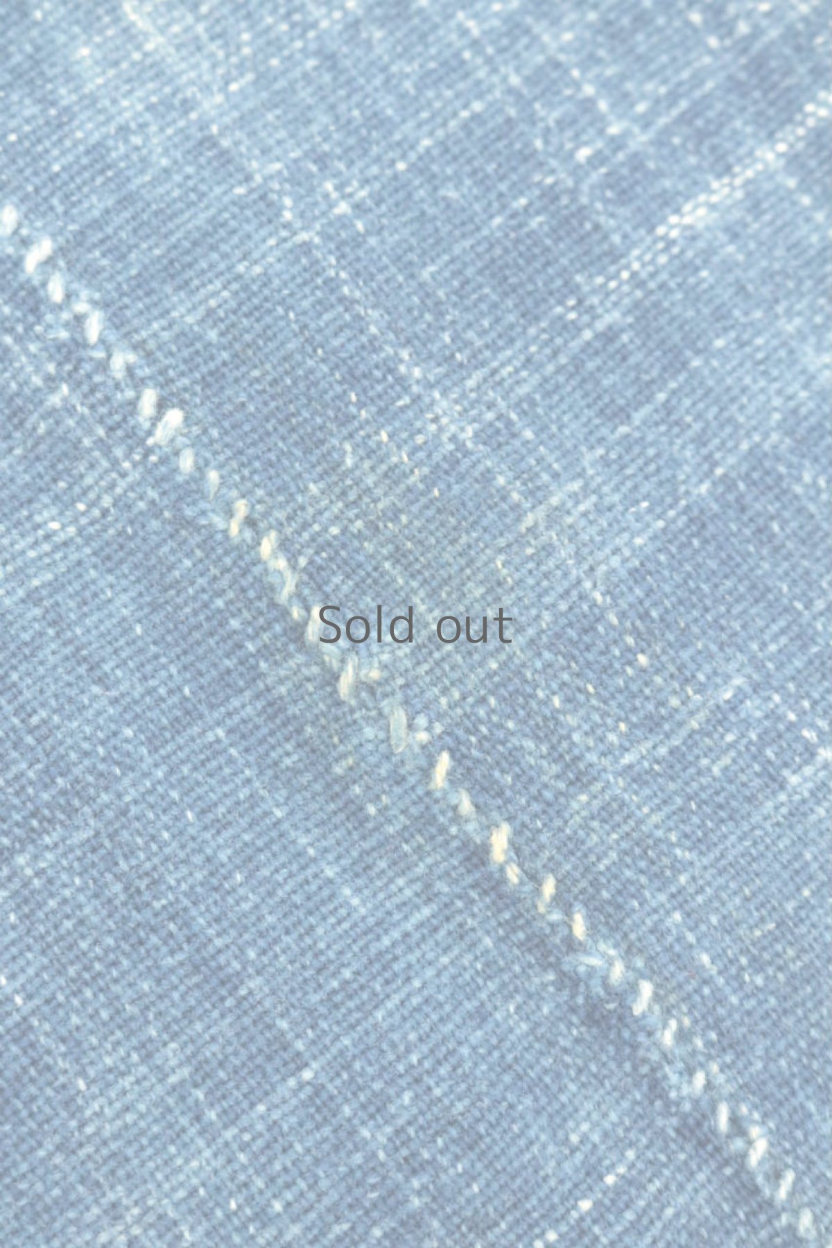 画像8: 【西アフリカ】手織り藍染め綿　大判ショール（中間藍色） (8)