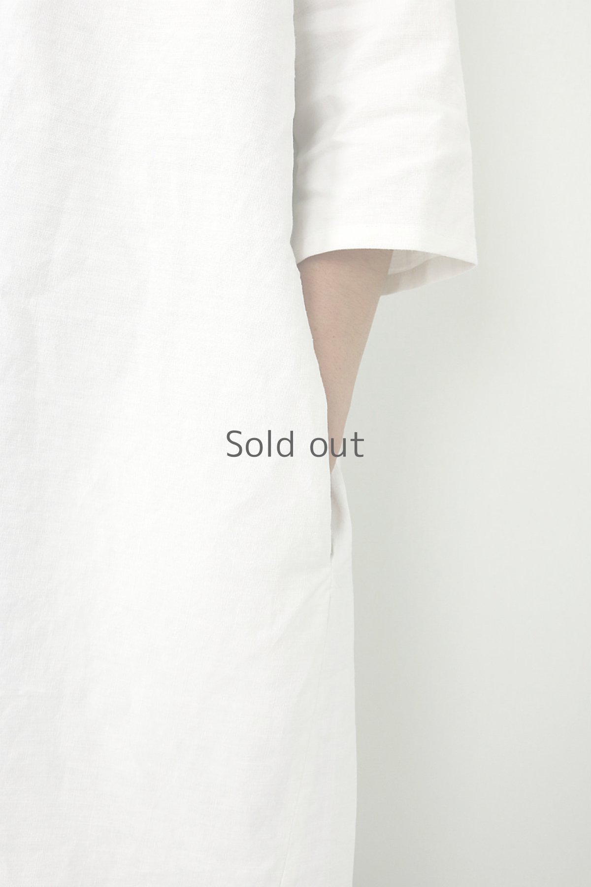 画像7: 【ササキチホ】アンティークリネン　Aラインワンピース（白/七分袖） (7)