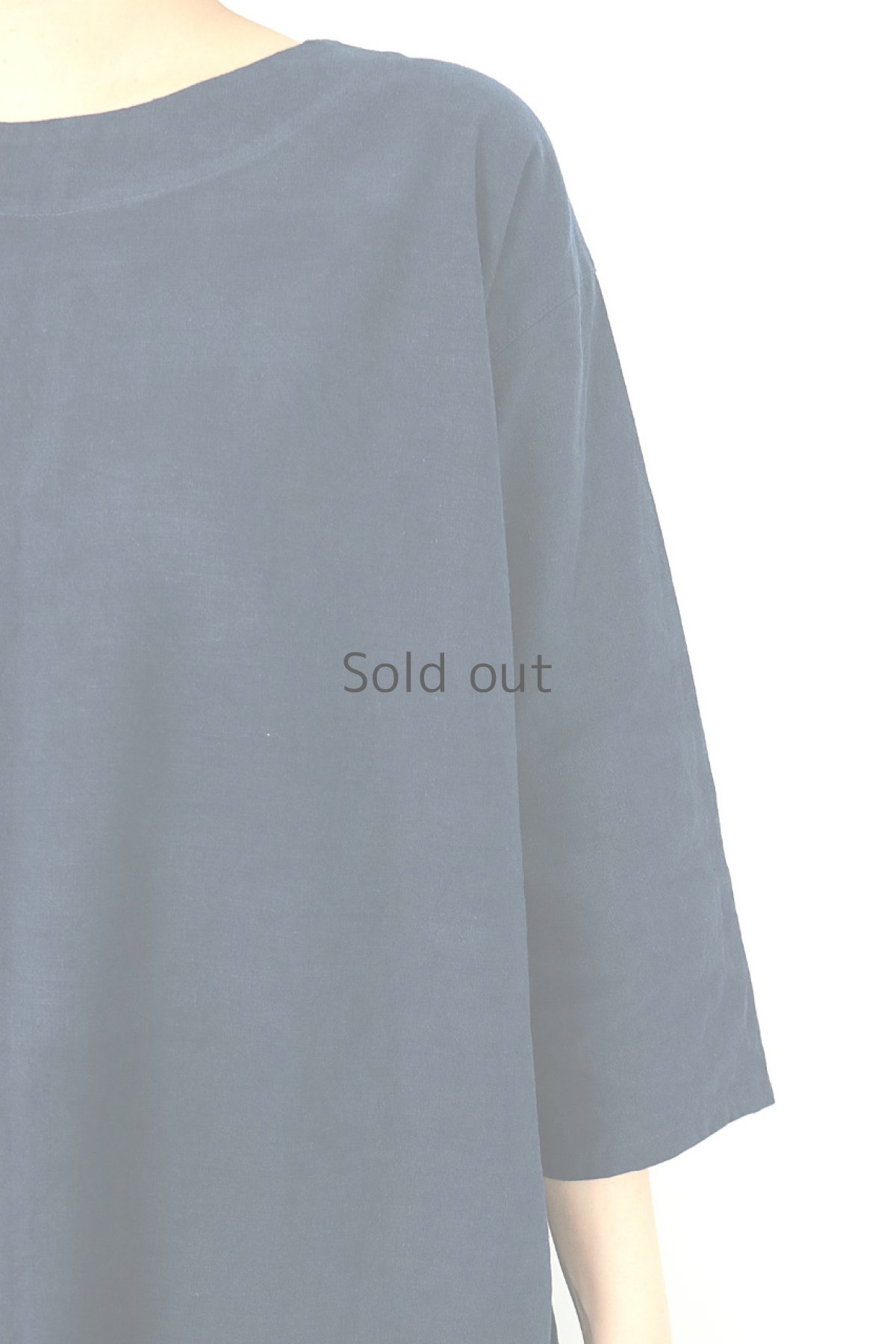 画像6: 【ササキチホ】アンティークリネン×染め Aラインワンピース(紺/七分袖) (6)