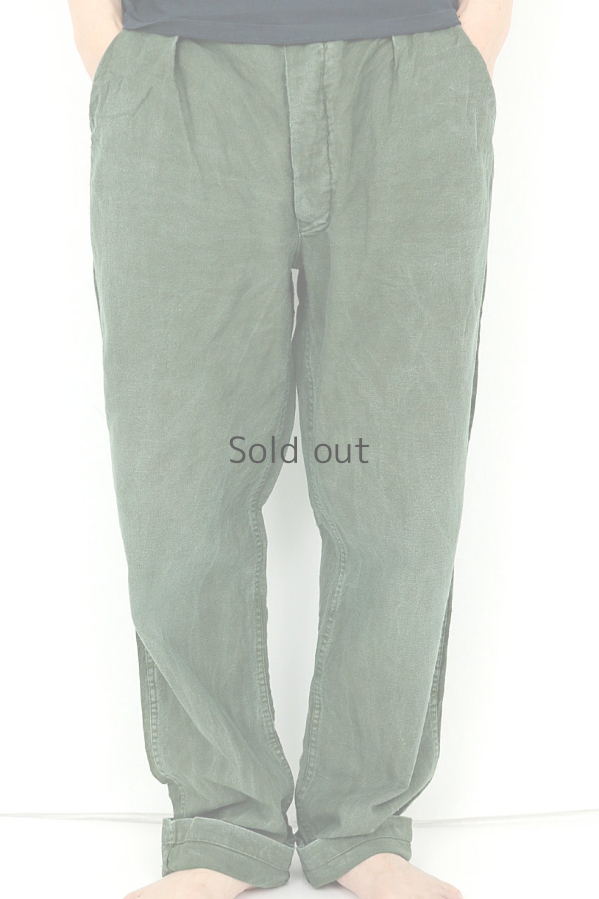 画像2: 【スウェーデン】ビンテージ ミリタリー　ワークパンツ（グリーン） (2)