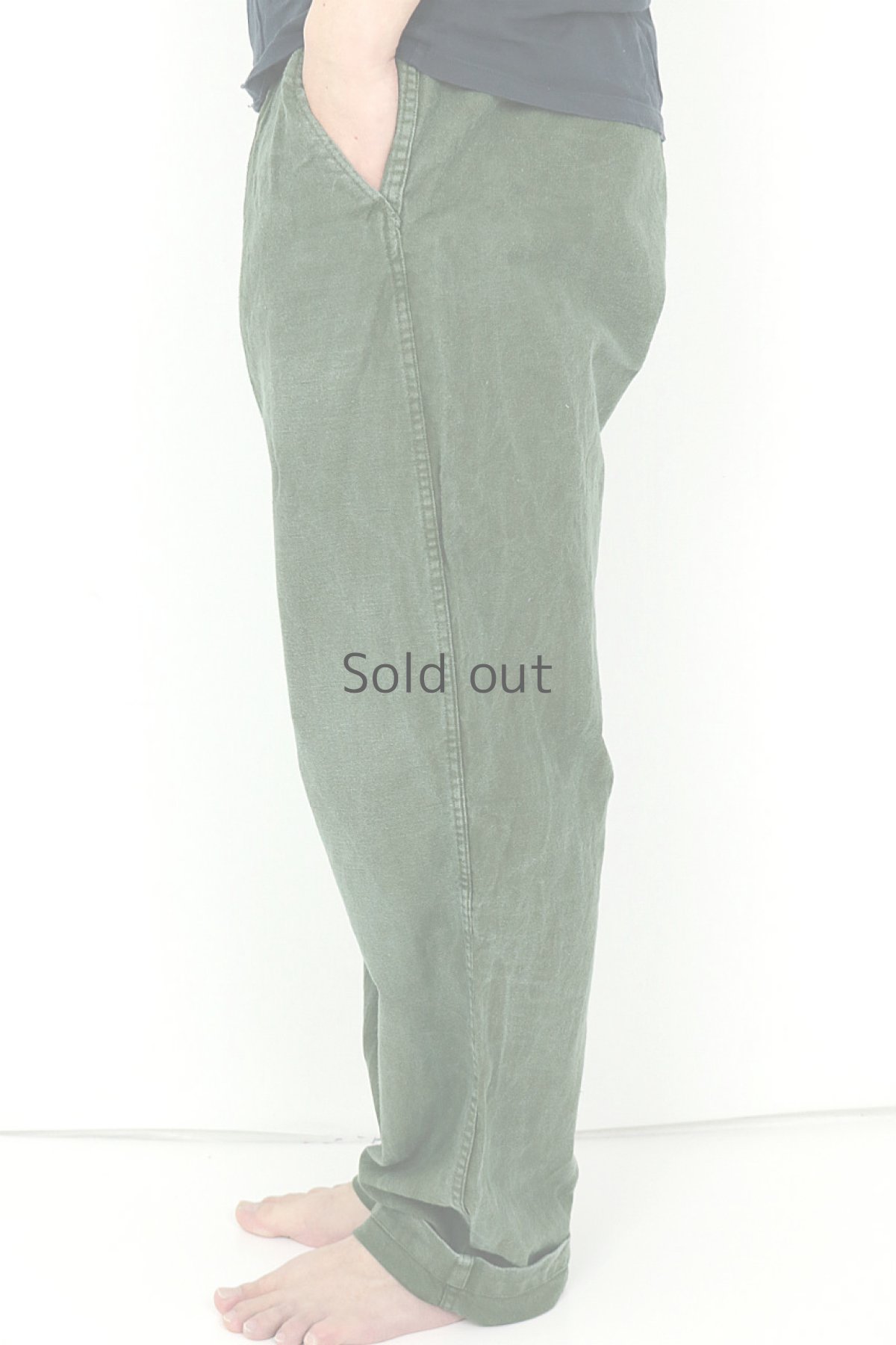 画像3: 【スウェーデン】ビンテージ ミリタリー　ワークパンツ（グリーン） (3)