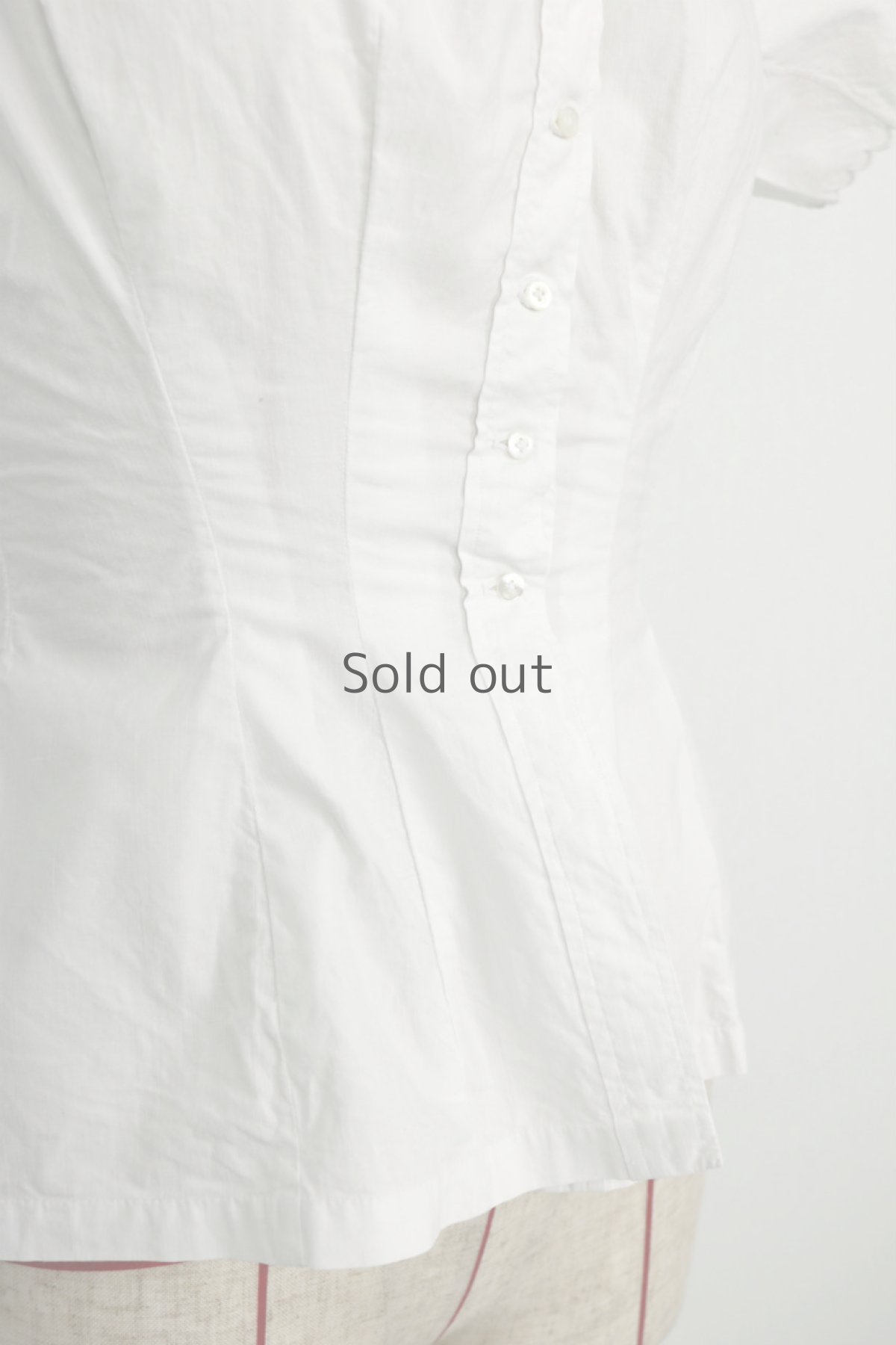 画像7: 【フランス】アンティークコットン　クラシック　半袖ホワイトブラウス(ウエスト細め) (7)