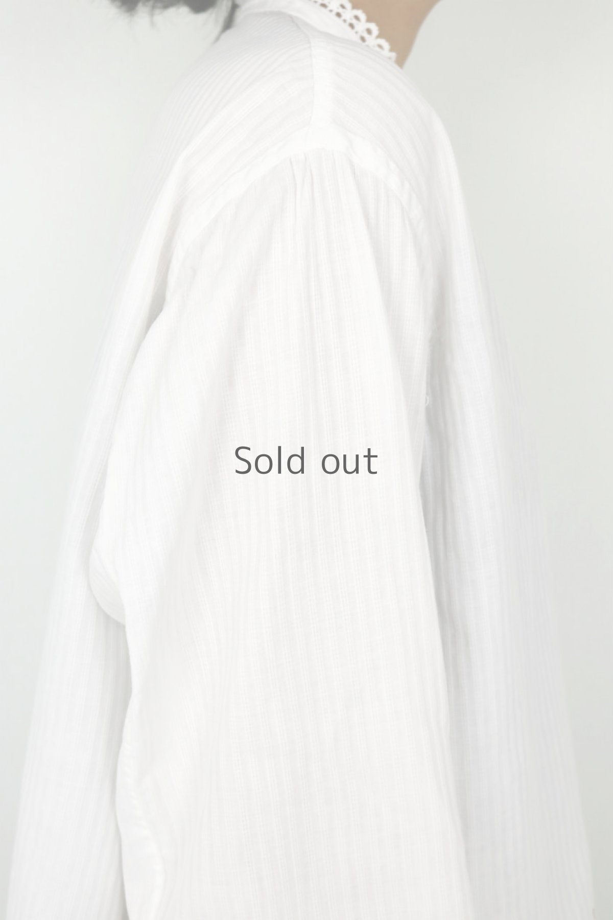 画像7: 【フランス】アンティークコットン　クラシック　長袖ホワイトブラウス(イニシャルMM) (7)