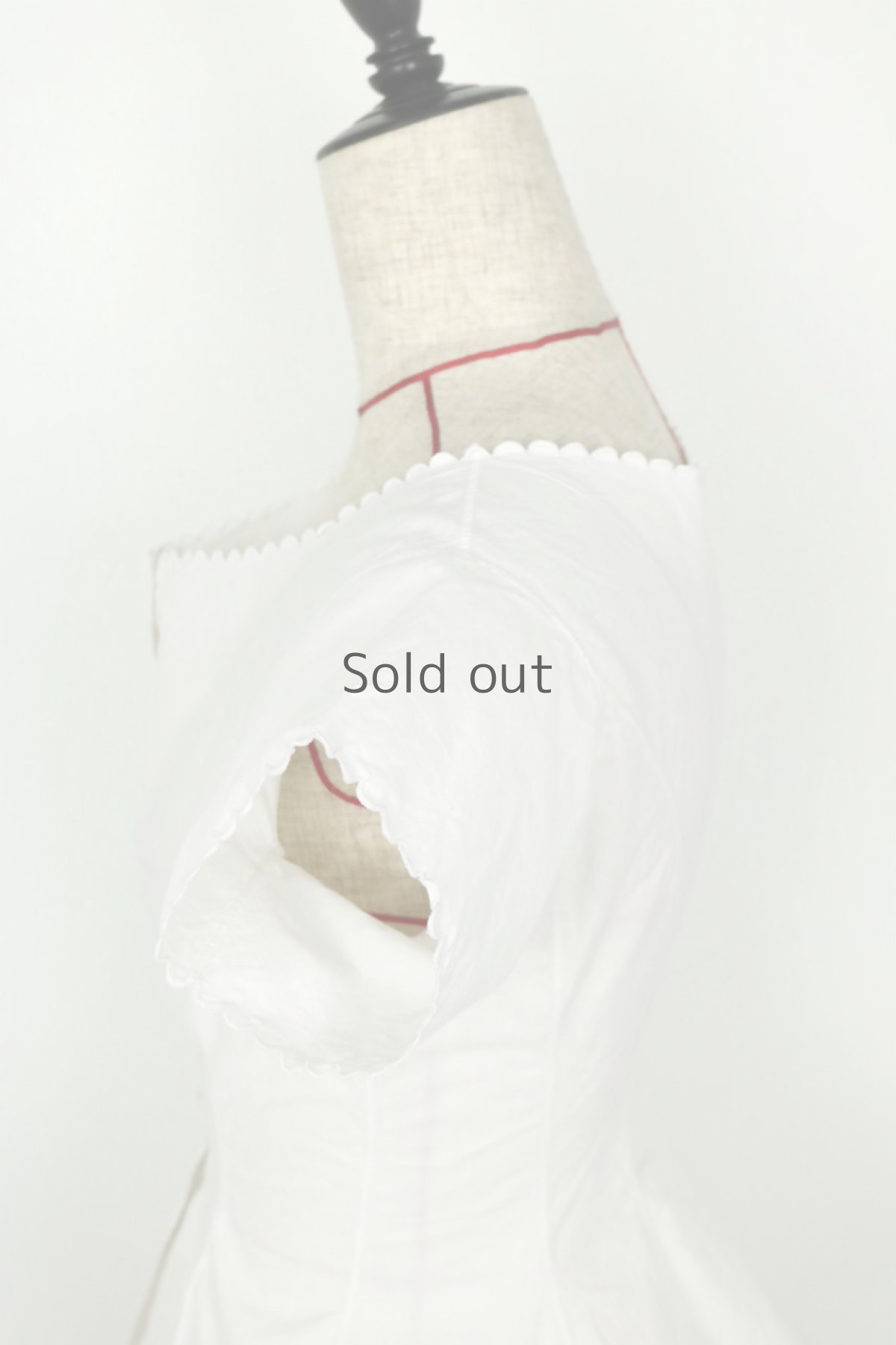 画像10: 【フランス】アンティークコットン　クラシック　半袖ホワイトブラウス(ウエスト細め) (10)