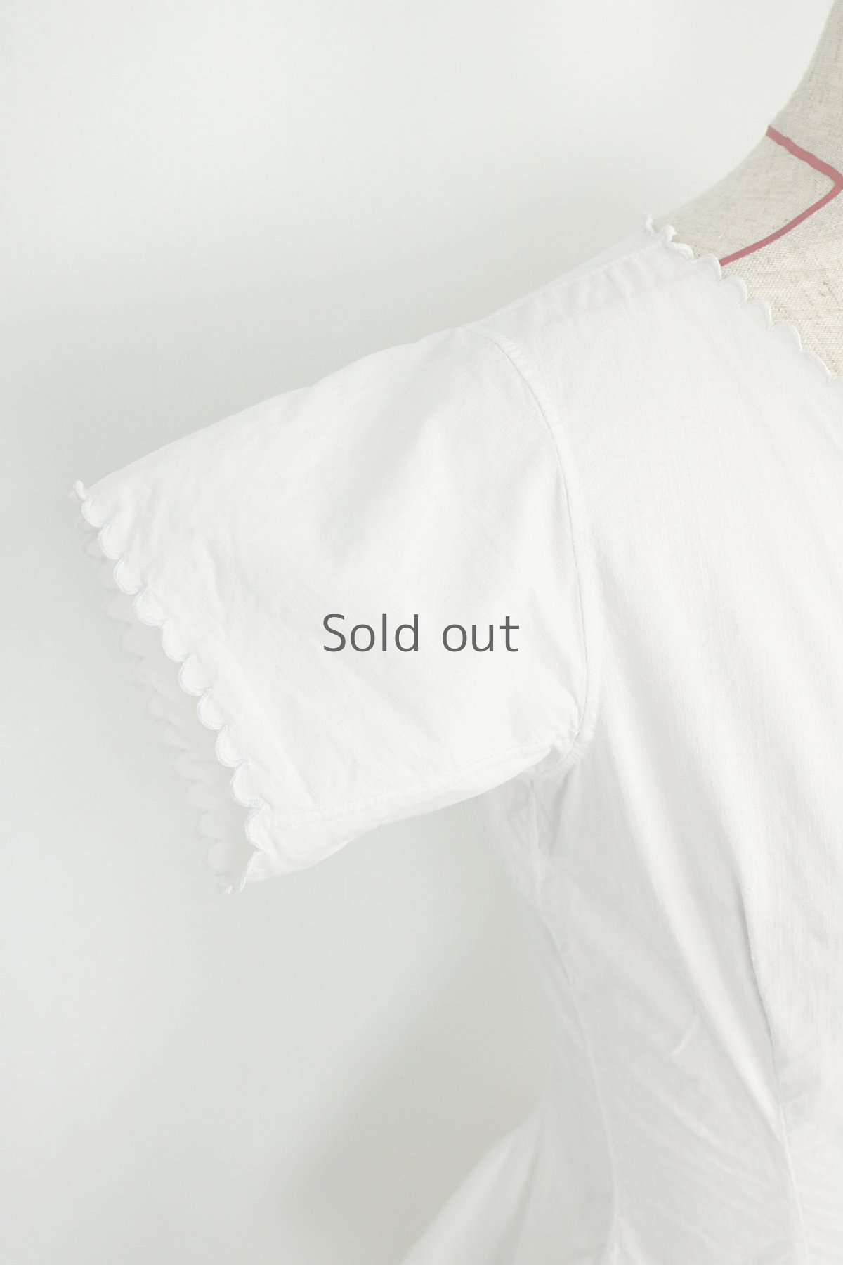 画像6: 【フランス】アンティークコットン　クラシック　半袖ホワイトブラウス(ウエスト細め) (6)