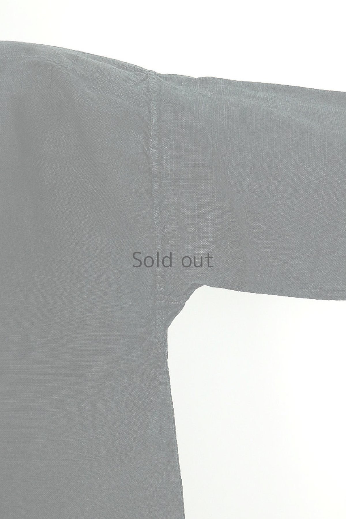 画像6: 【ドイツ】アンティークリネン×染　七分袖ヘンリーネックワンピース（黒） (6)