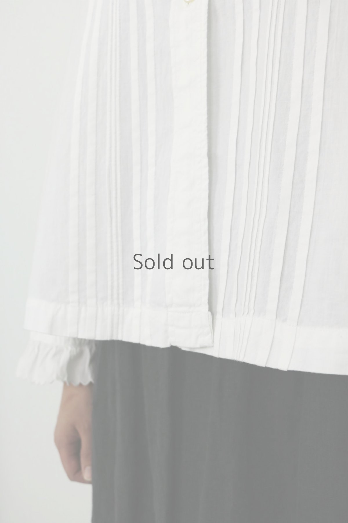 画像7: 【フランス】アンティークコットン　クラシック　長袖ホワイトブラウス(襟フリル) (7)