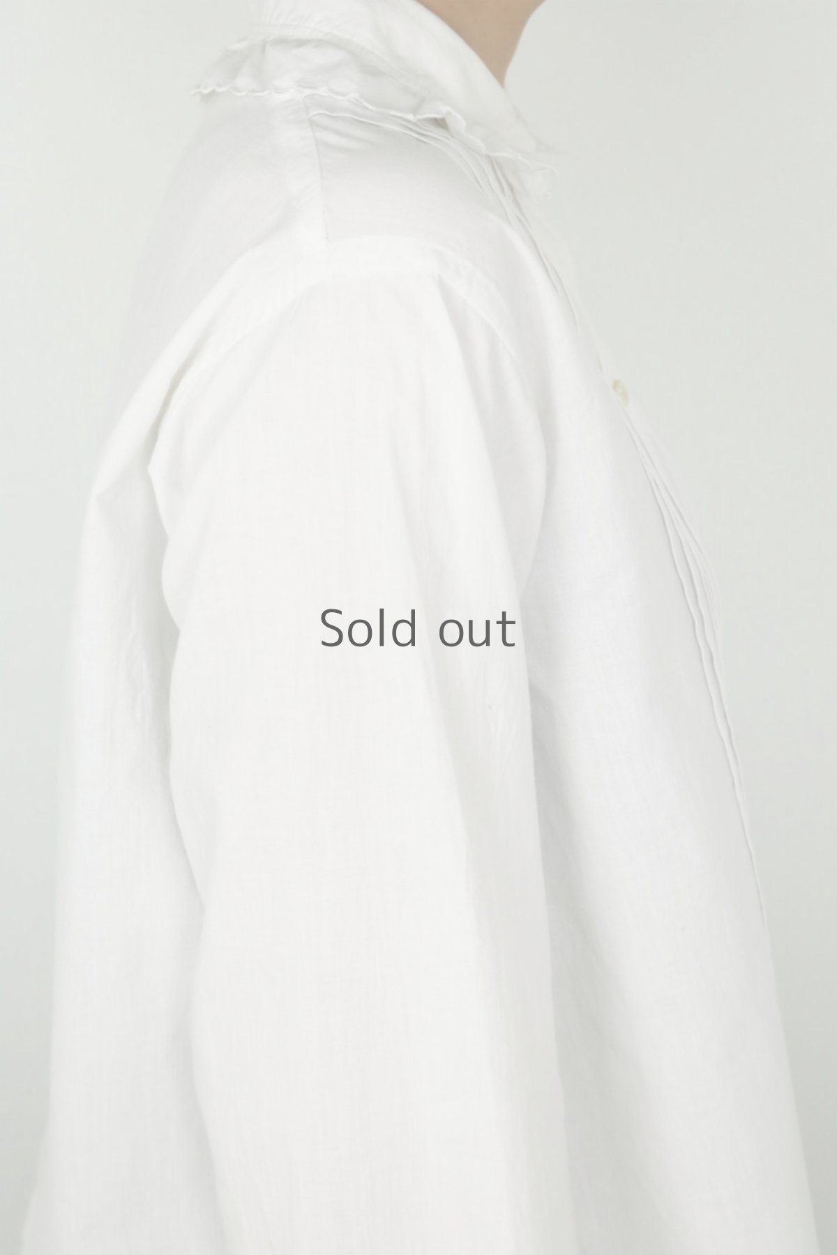 画像8: 【フランス】アンティークコットン　クラシック　長袖ホワイトブラウス(襟フリル) (8)