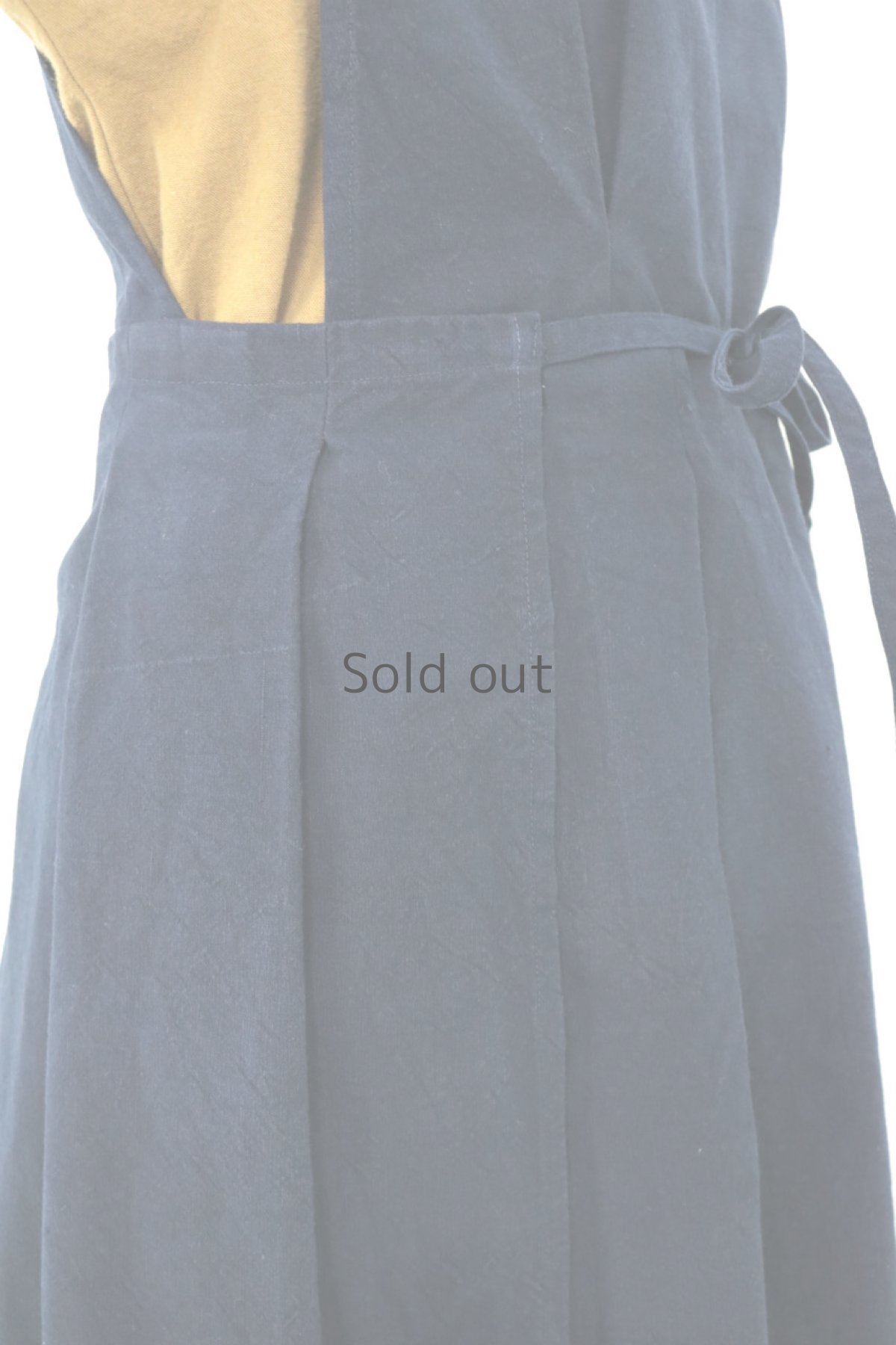 画像9: 【ササキチホ】アンティークリネン×染め　メディカルラップドレス（紺） (9)