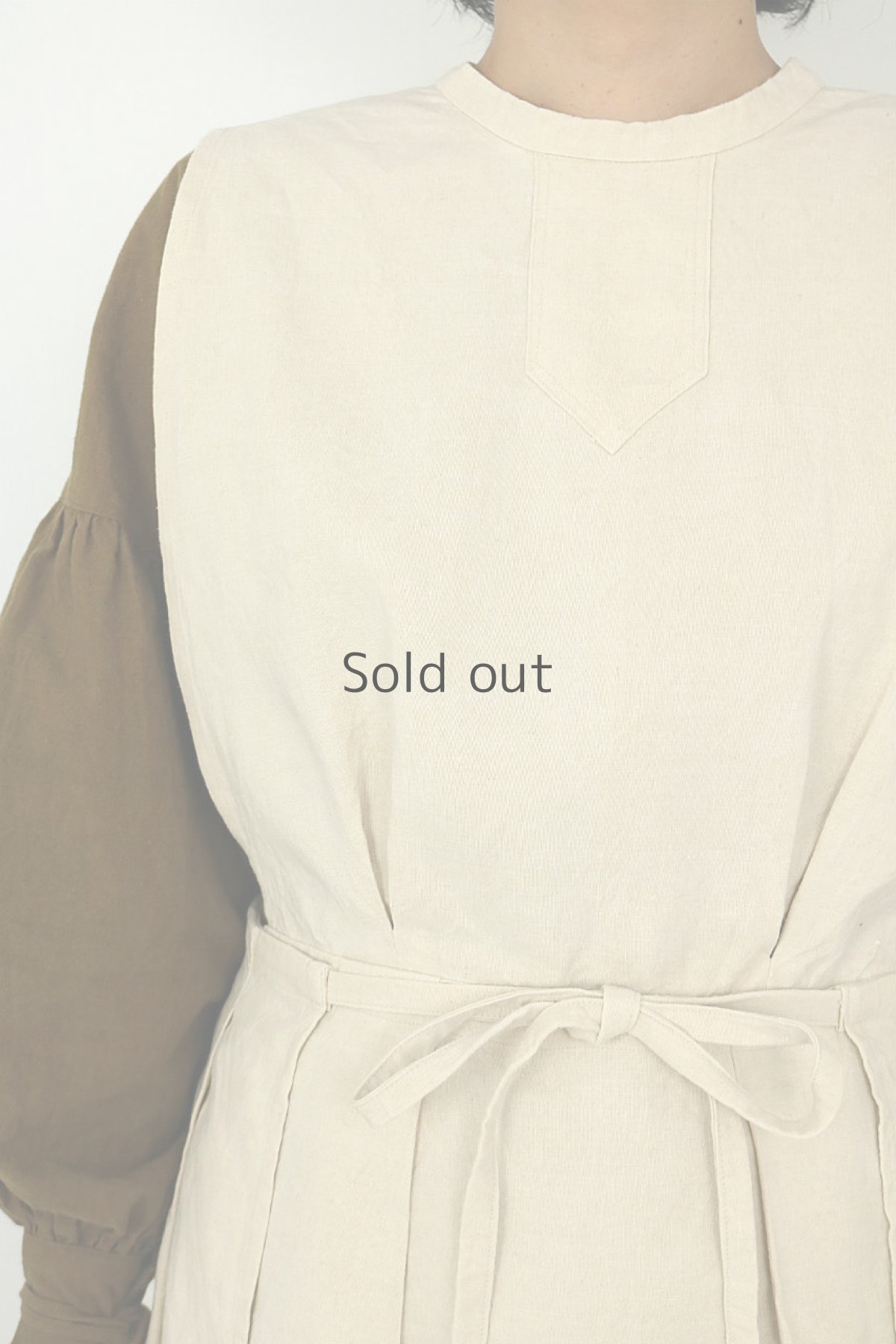 画像5: 【ササキチホ】アンティークリネン　メディカルラップドレス（生成り） (5)