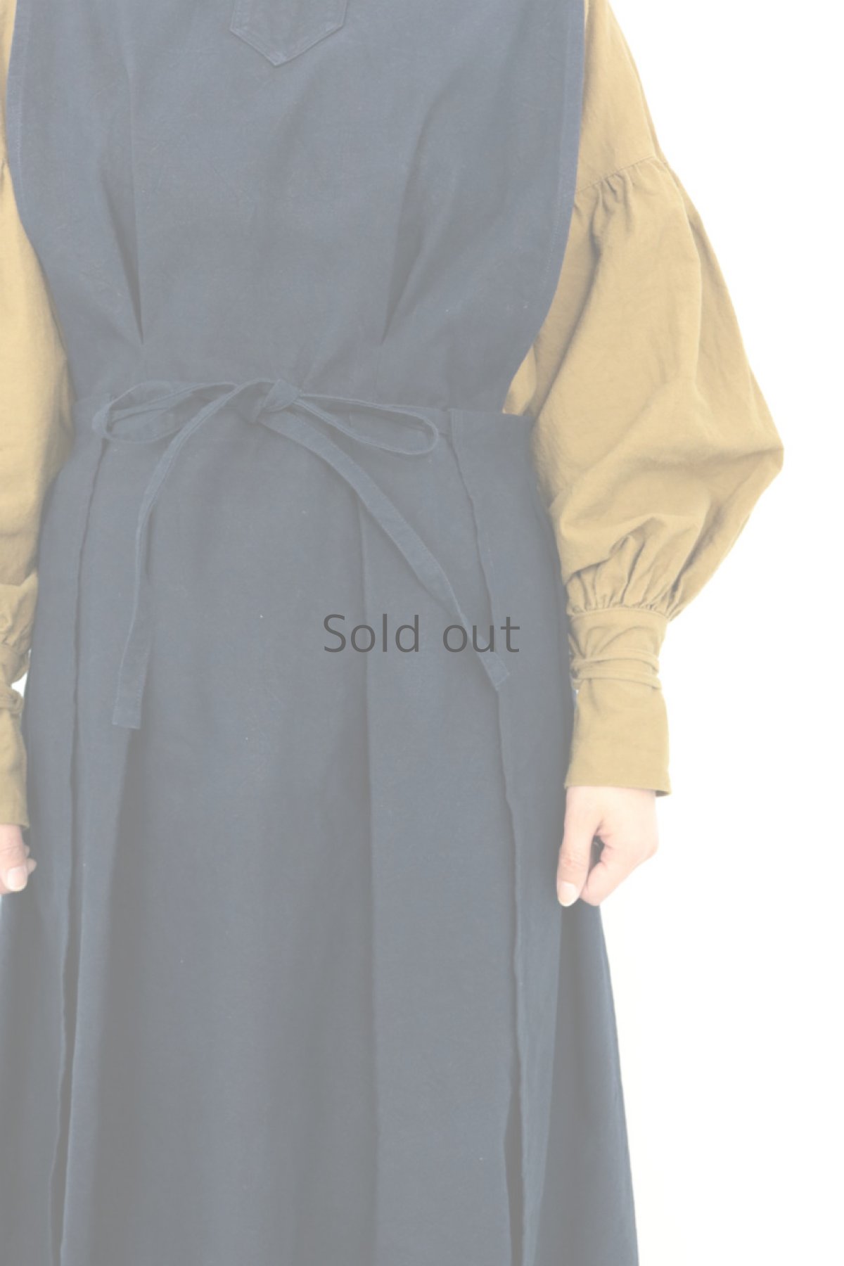 画像6: 【ササキチホ】アンティークリネン×染め　メディカルラップドレス（紺） (6)