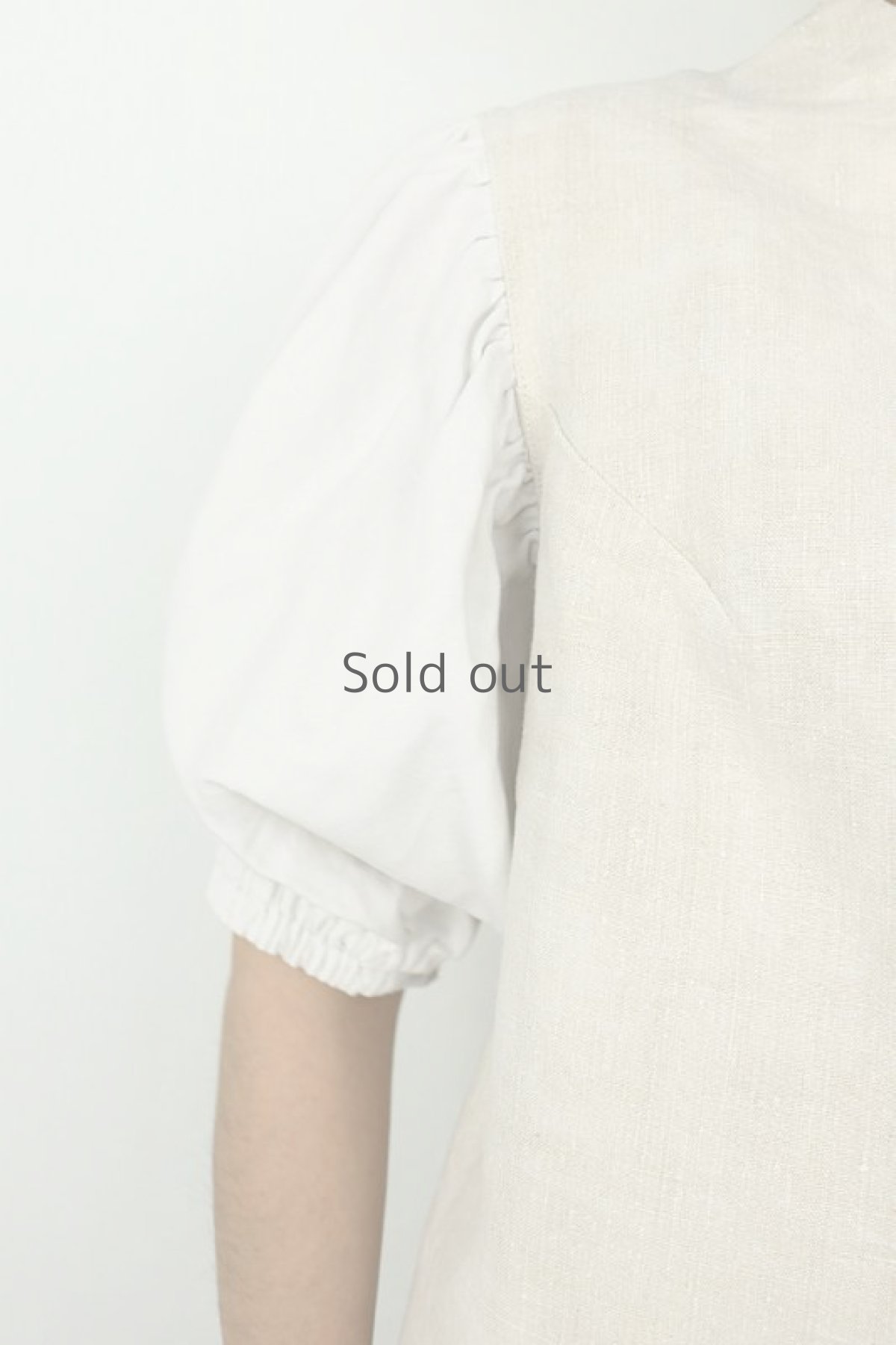 画像5: 【ササキチホ】アンティークリネン　ボリュームパフスリーブ プルオーバーブラウス（２トーン） (5)