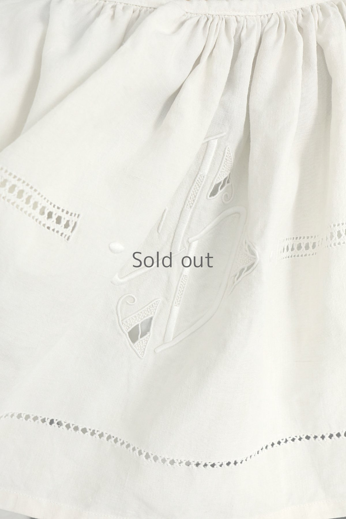 画像11: 【ササキチホ】アンティークリネン　聖歌隊のショートスモック（白色） (11)