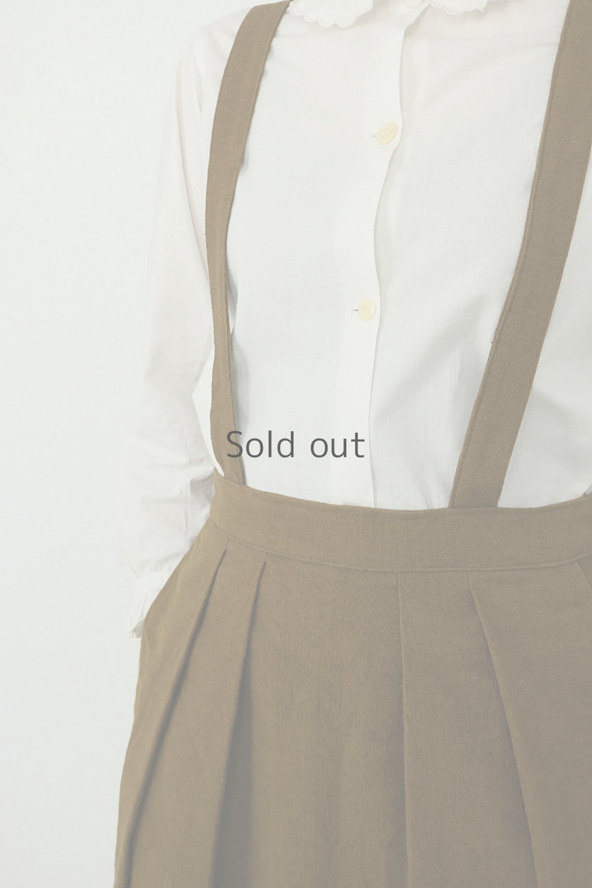 画像5: 【ササキチホ】アンティークリネン×染め　ジャンパーロングスカート（茶色） (5)