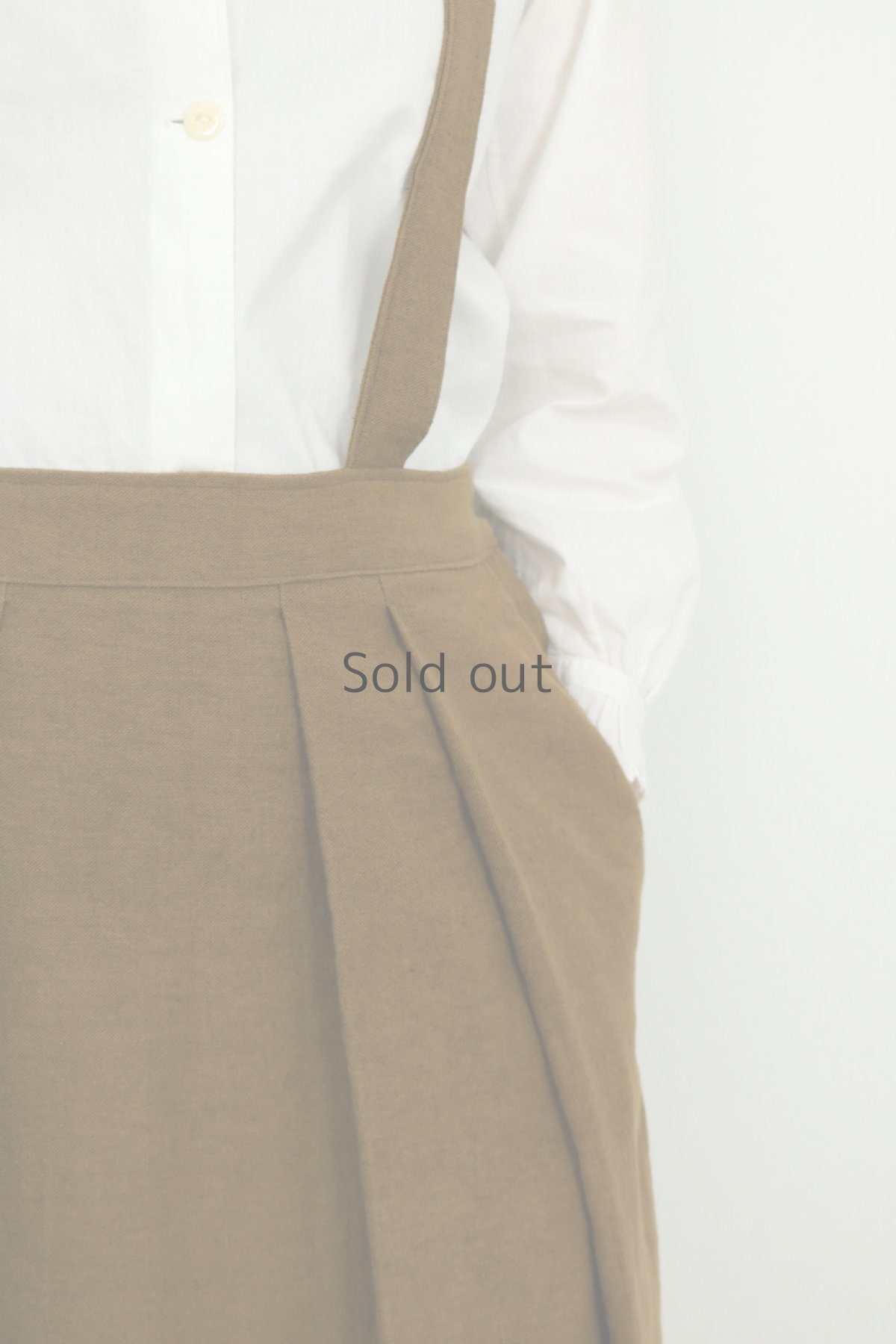 画像7: 【ササキチホ】アンティークリネン×染め　ジャンパーロングスカート（茶色） (7)