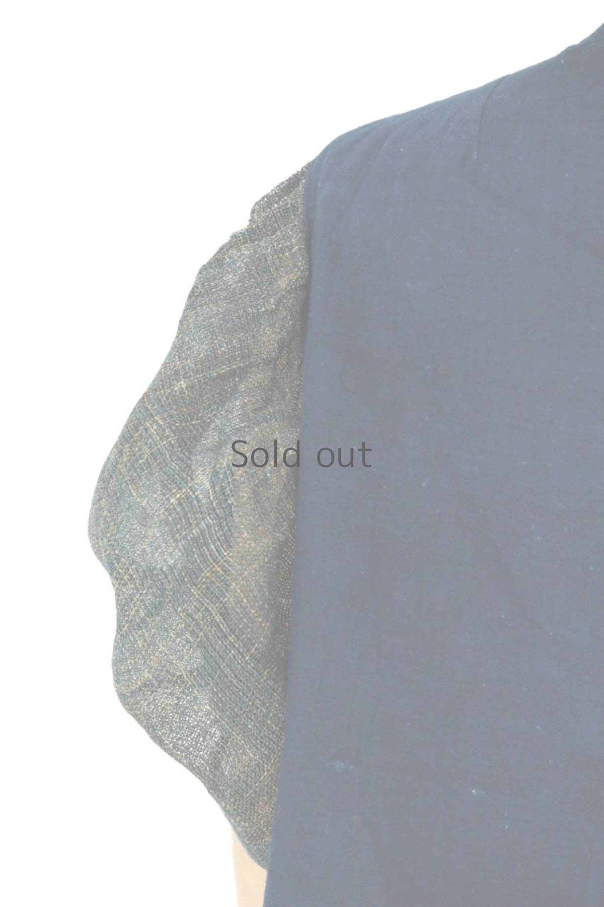 画像11: 【ササキチホ】藍染古布　カヤ袖のブラウス（藍染とウコン） (11)