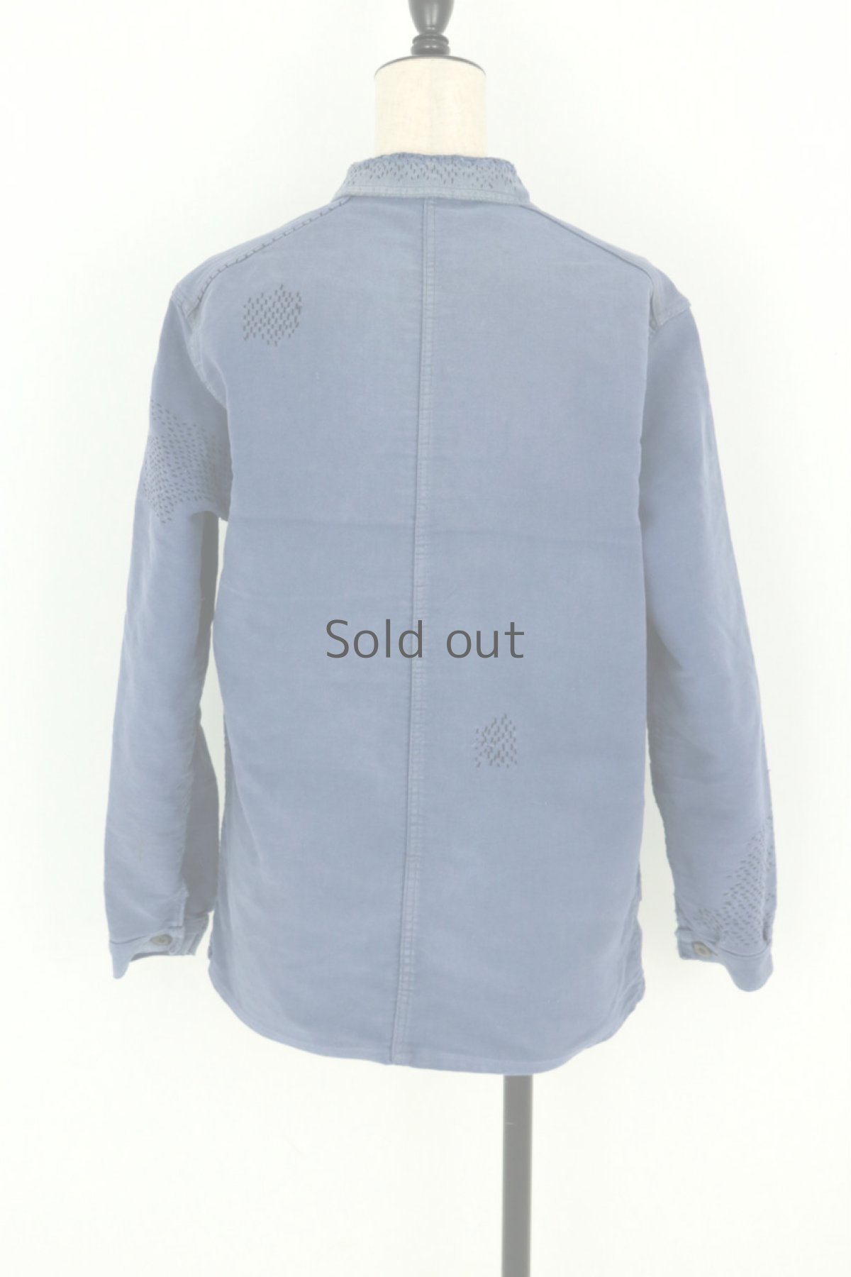 画像14: 【フランス】1960年代　ブルーモールスキンコットン　ワークジャケット（ハンドリペア） (14)