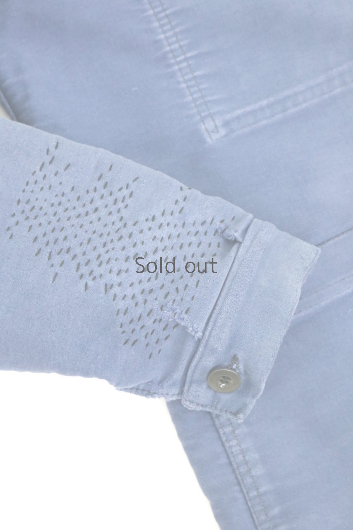 画像4: 【フランス】1960年代　ブルーモールスキンコットン　ワークジャケット（ハンドリペア） (4)