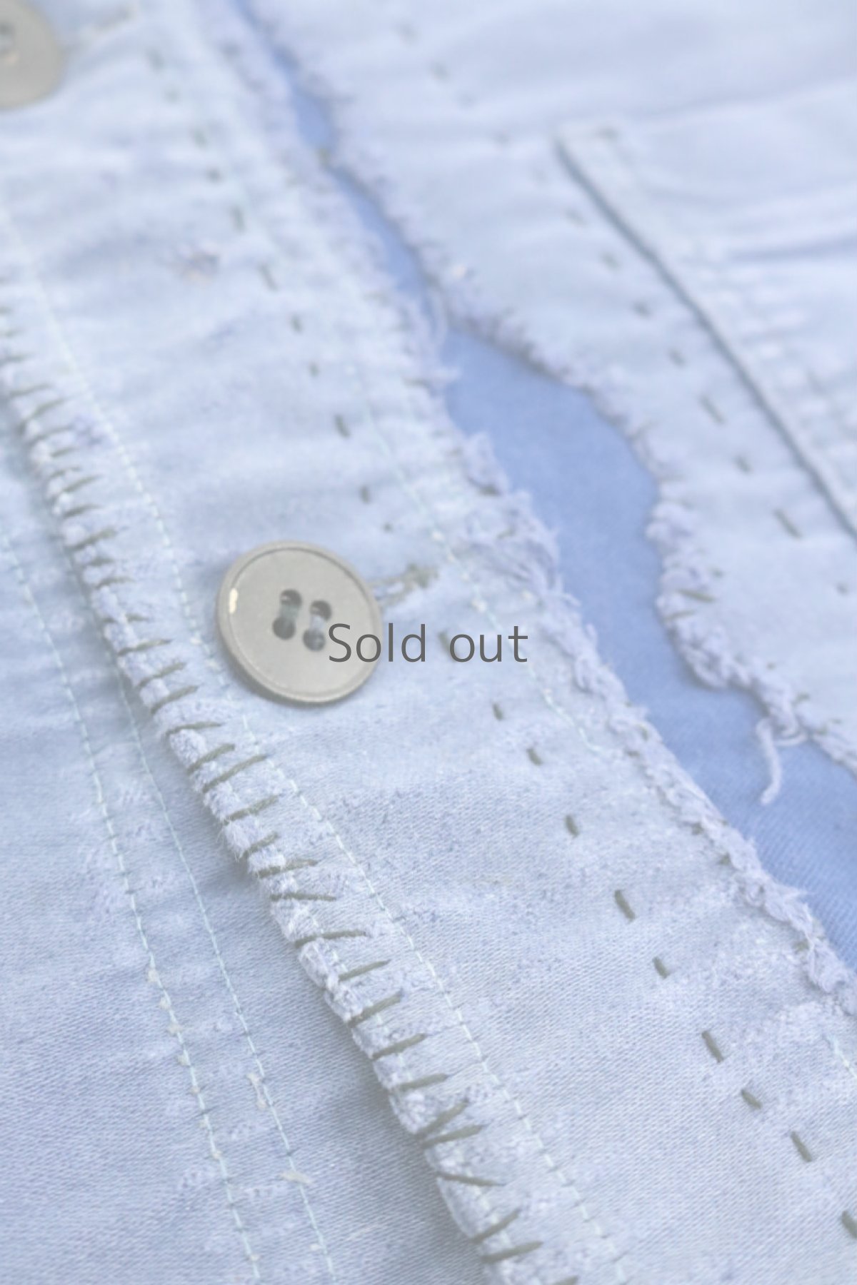 画像6: 【フランス】1960年代　ブルーモールスキンコットン　ワークジャケット（ハンドリペア） (6)