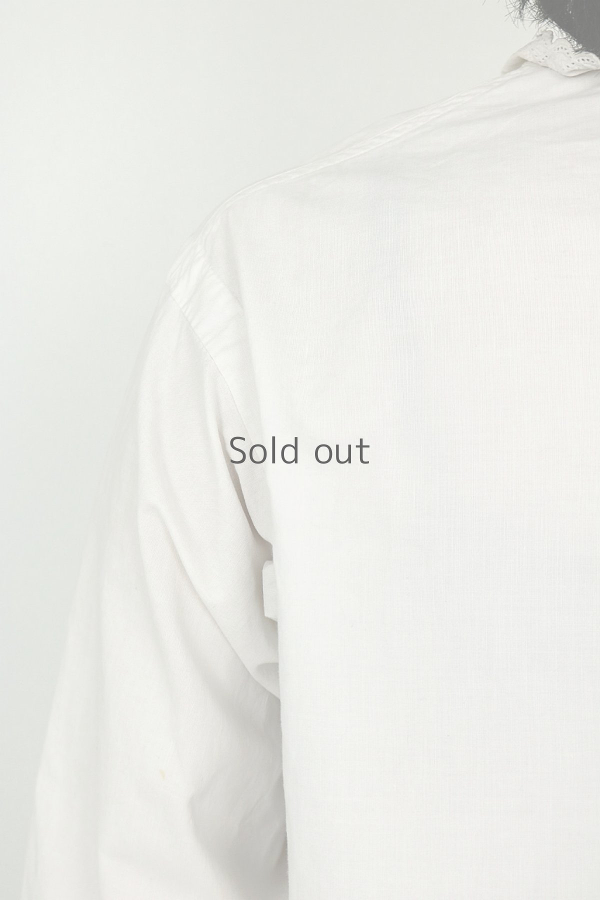 画像11: 【フランス】アンティークコットン　クラシック　七分袖ホワイトブラウス(フリル襟) (11)