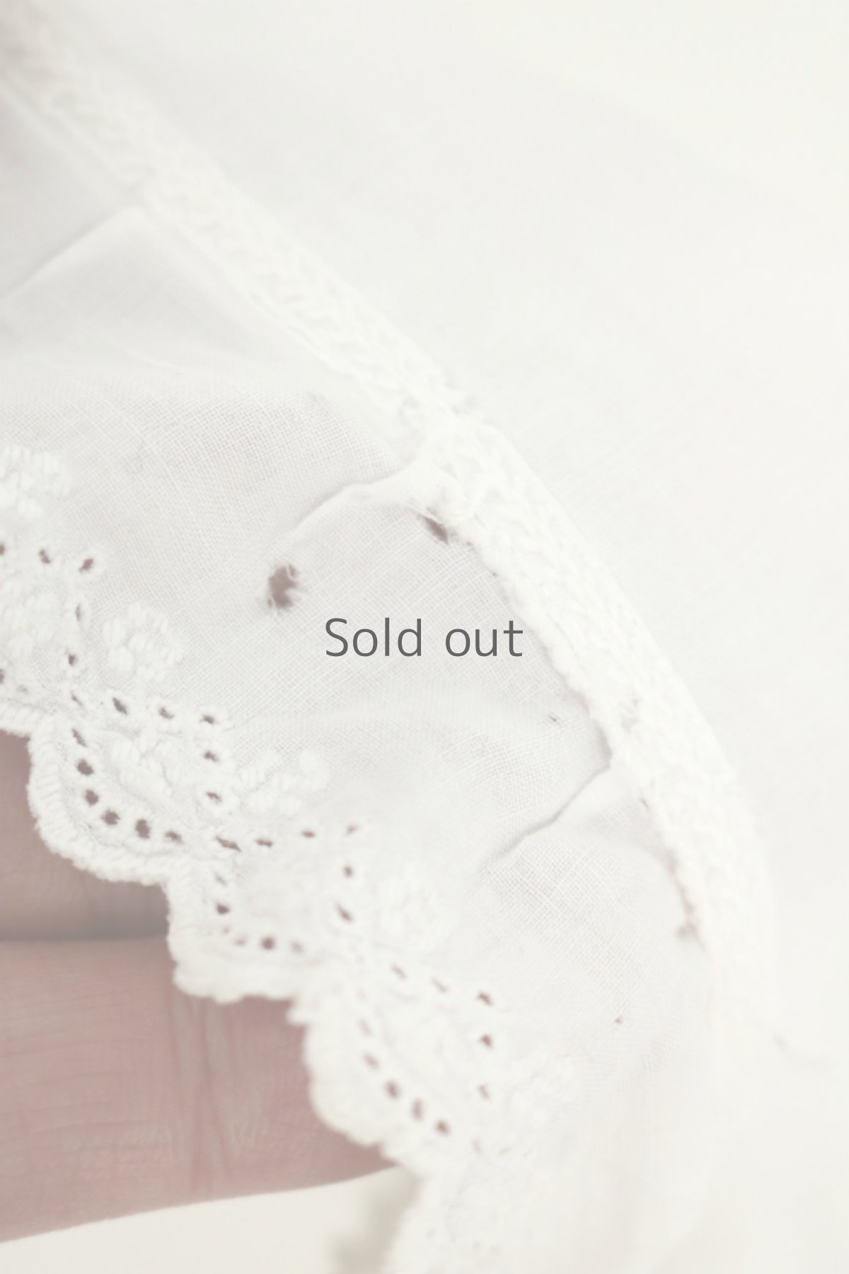 画像14: 【フランス】アンティークコットン　クラシック　七分袖ホワイトブラウス(フリル襟) (14)