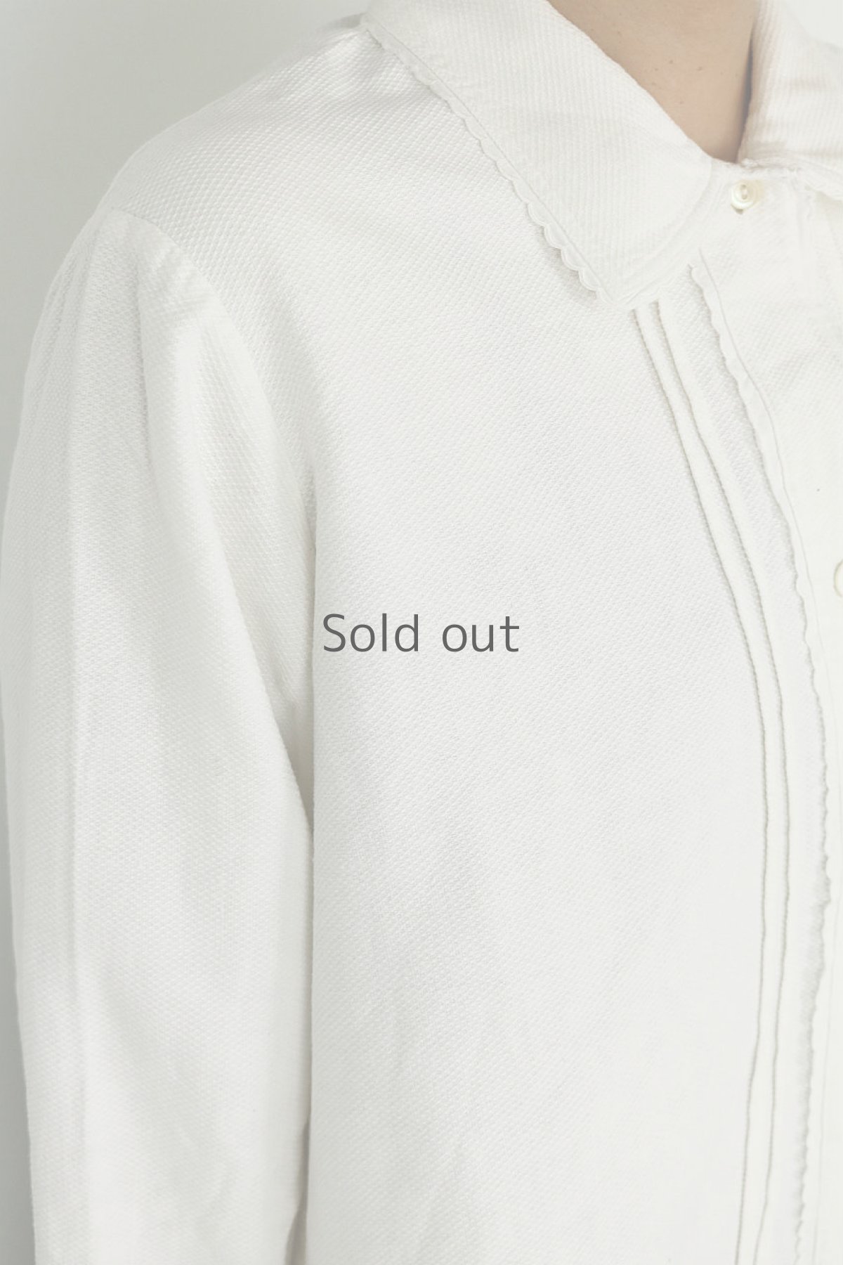 画像5: 【フランス】アンティークコットン　クラシック　長袖ホワイトブラウス(裏起毛コットン) (5)