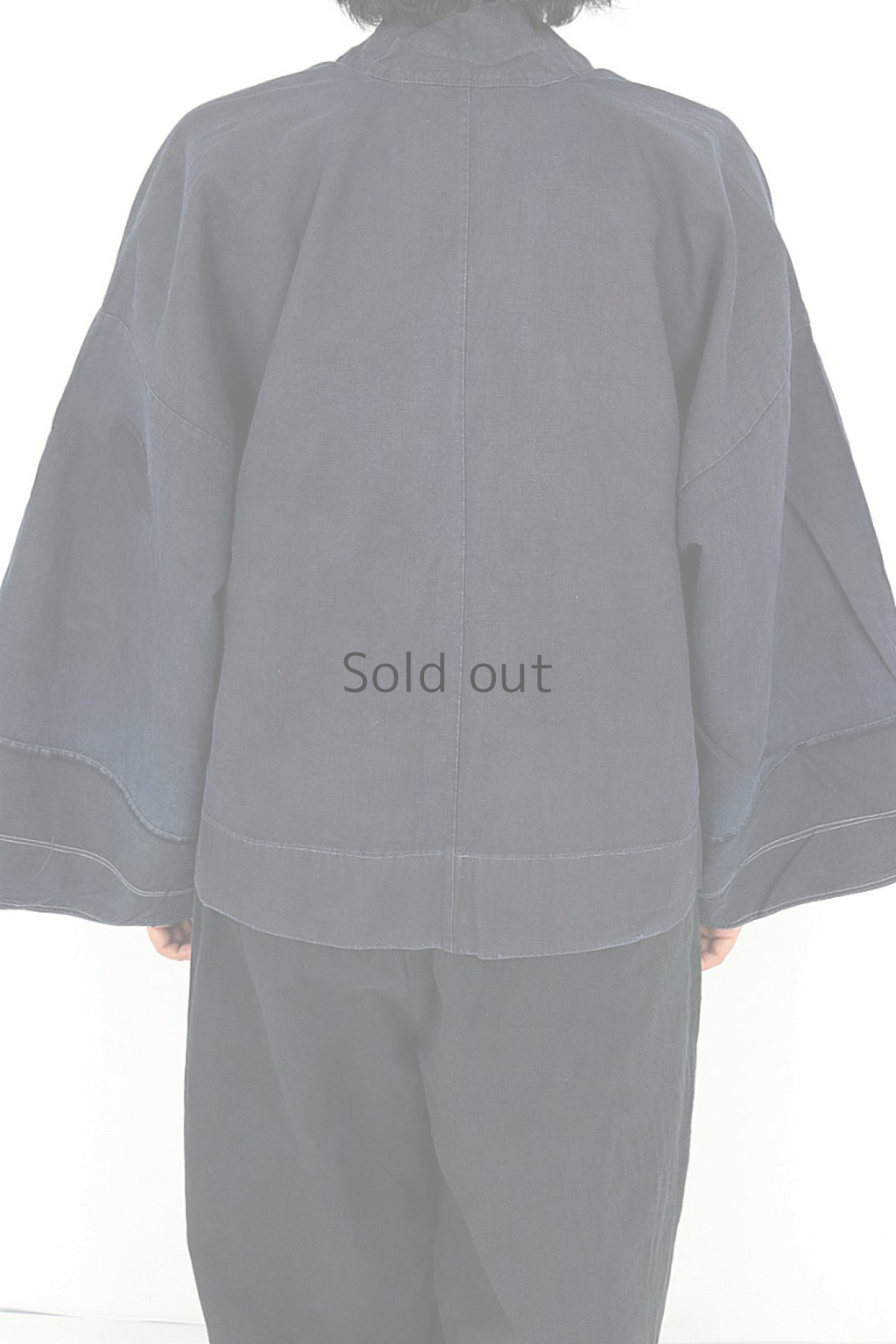 画像4: 【中国】ビンテージ　インディゴリネンの羽織（ミャオ族） (4)