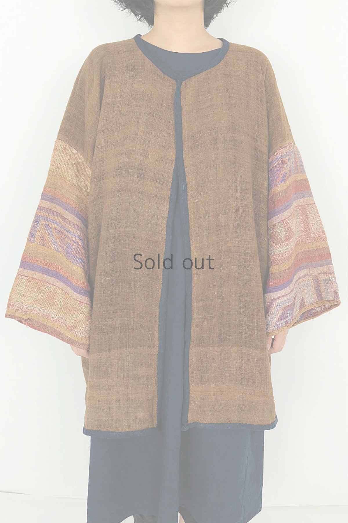 画像2: 【ベトナム】ビンテージ　手織り綿　シャーマンジャケット（白タイ族） (2)