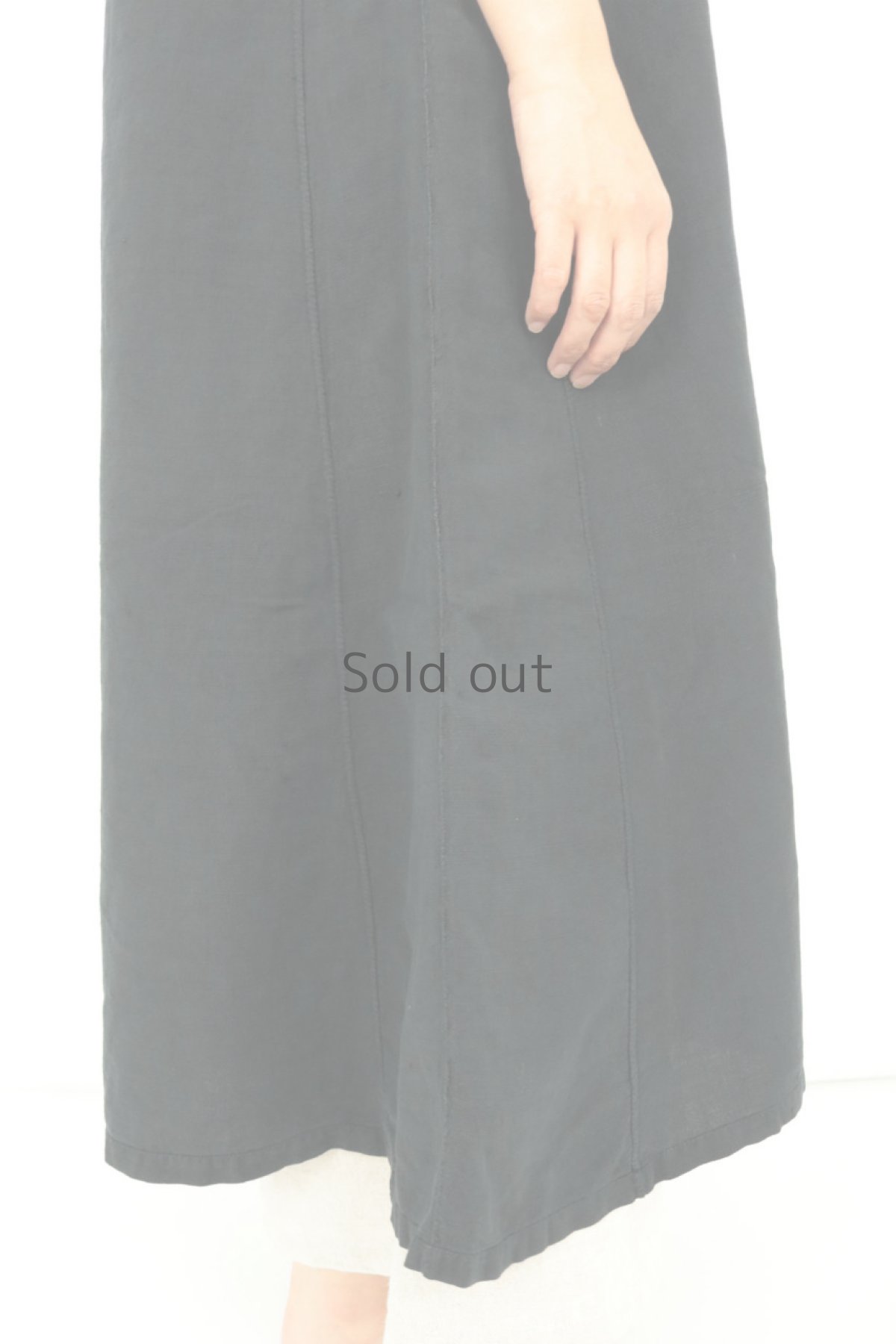 画像7: 【フランス】アンティークリネン×染　スクェアネックワンピース（黒） (7)