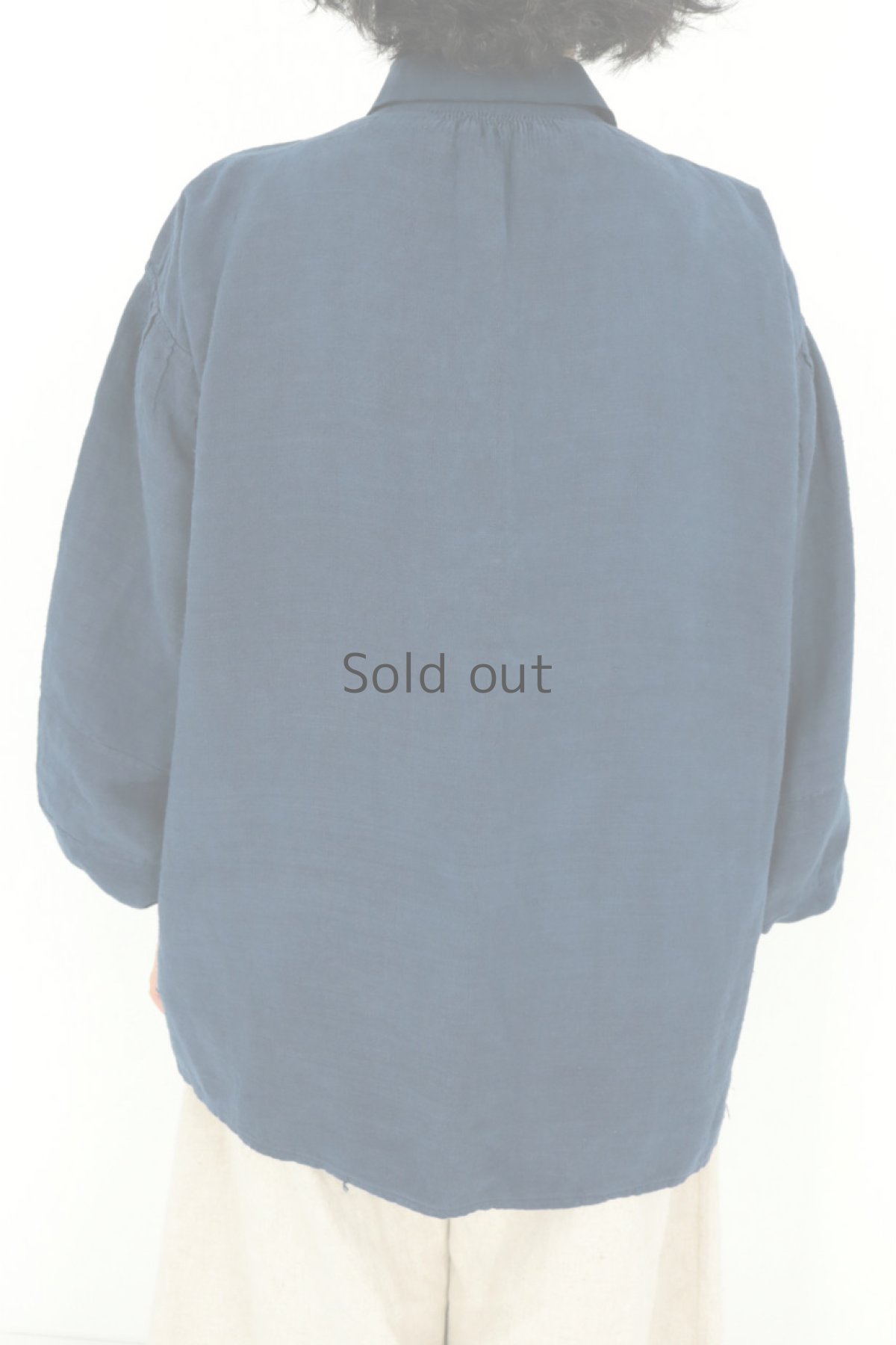 画像4: 【フランス】アンティークリネン×染　プルオーバーシャツ（紺） (4)