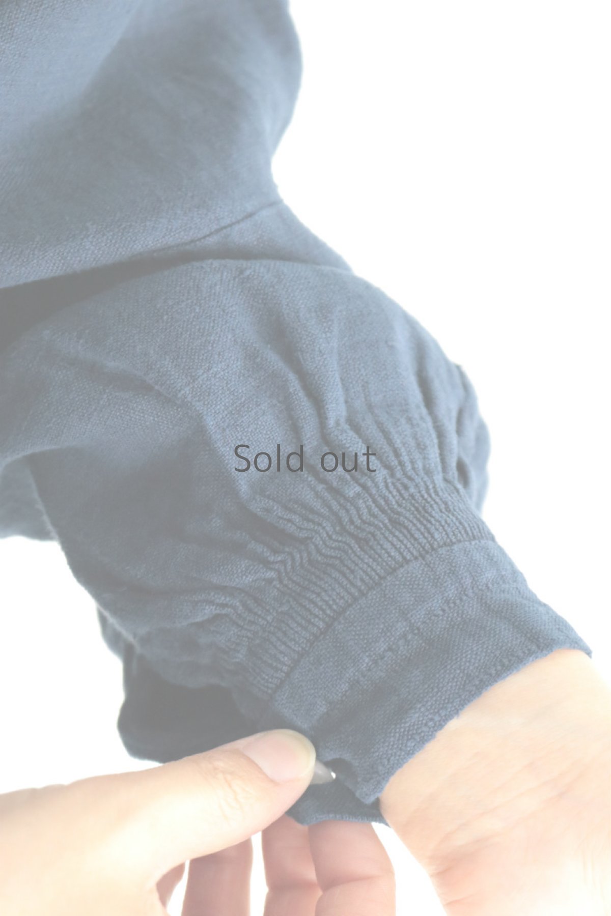 画像7: 【フランス】アンティークリネン×染　プルオーバーシャツ（紺） (7)