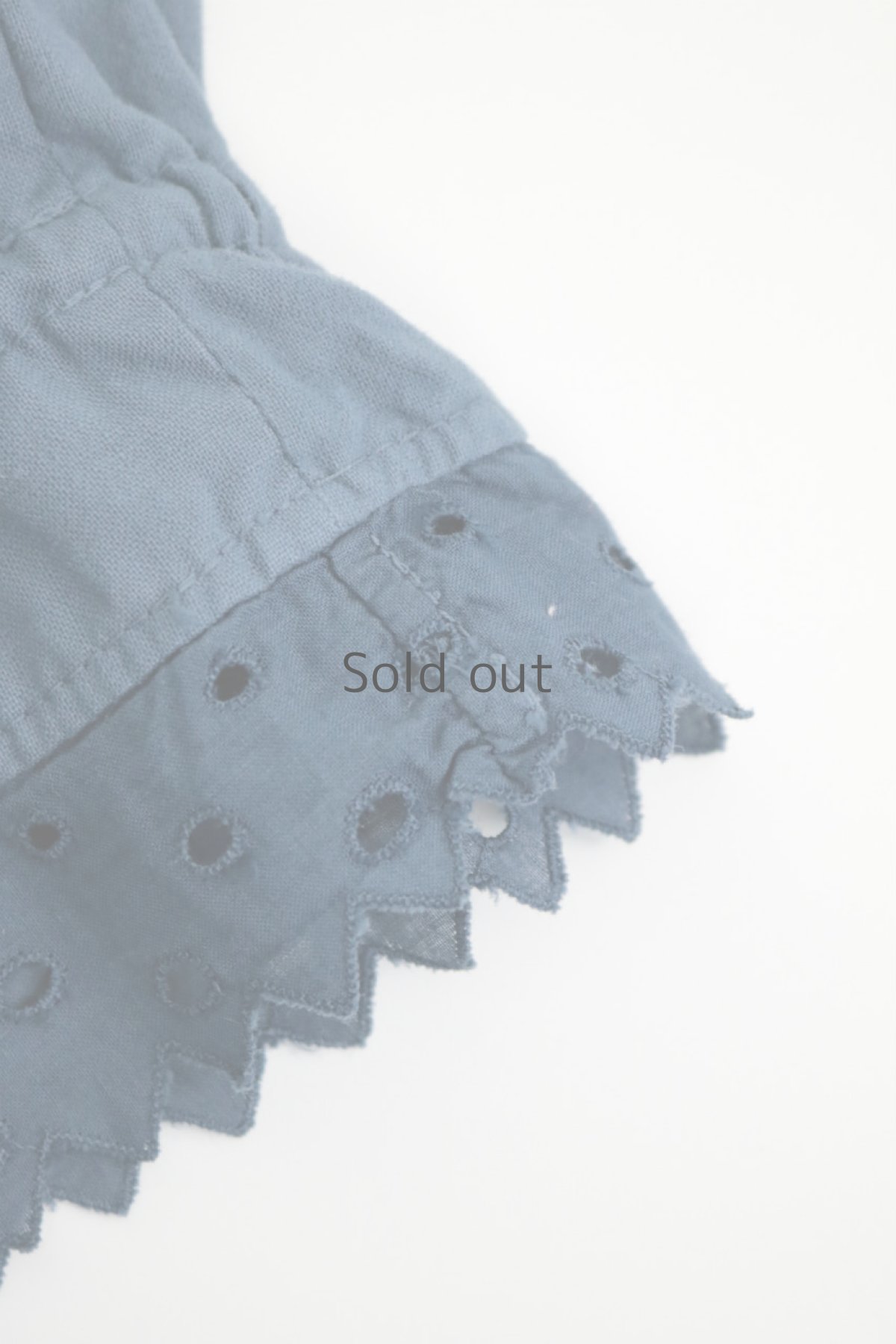 画像7: 【フランス】アンティークコットン ×染め　ドロワーズ（ブルーグレー） (7)