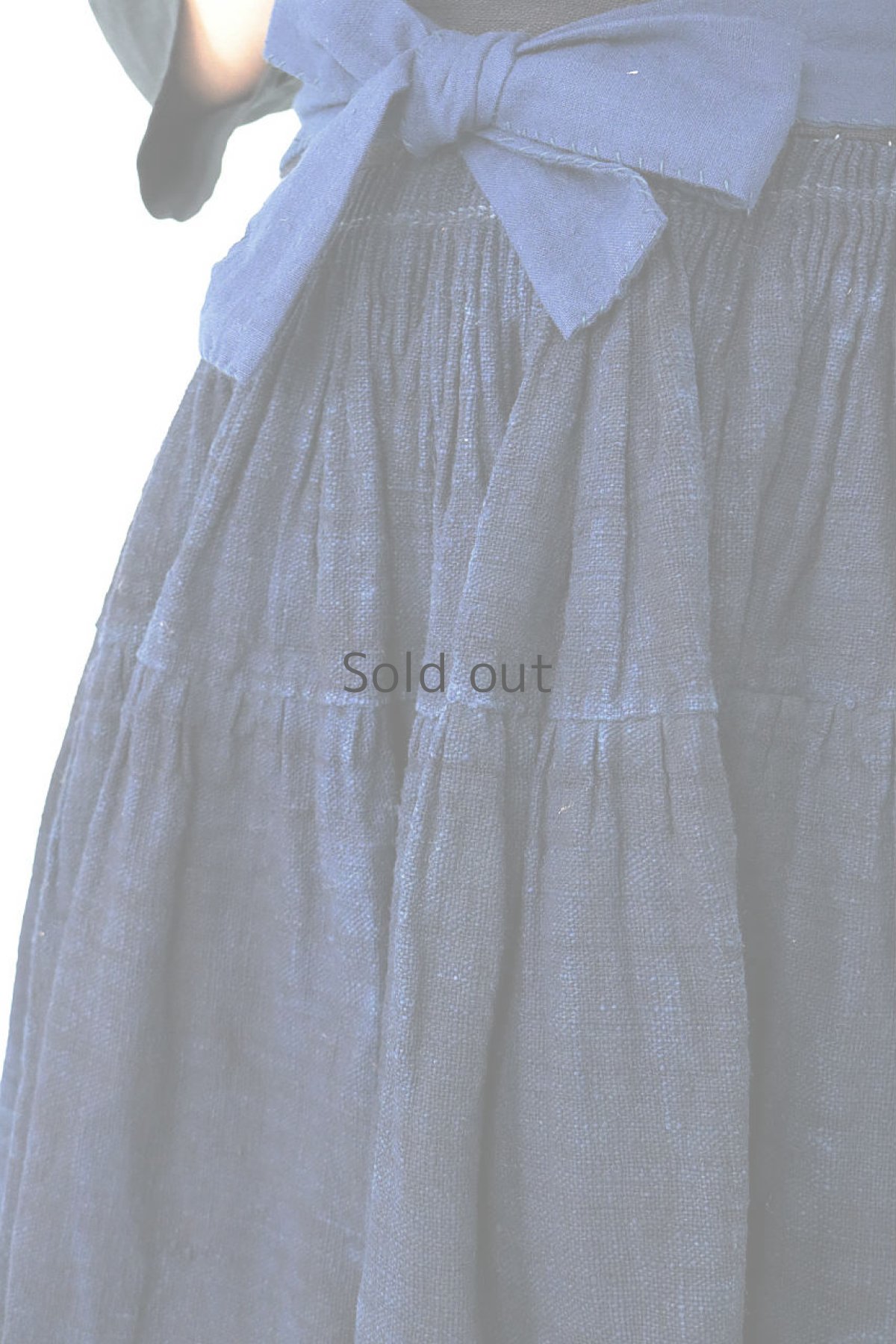 画像6: 【ベトナム】ビンテージ　ダークインディゴコットン　巻きエプロンスカート（モン族） (6)