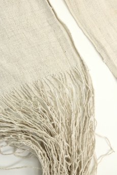 画像5: 【ベトナム】ビンテージ 手織り麻の白スカーフ（モン族） (5)