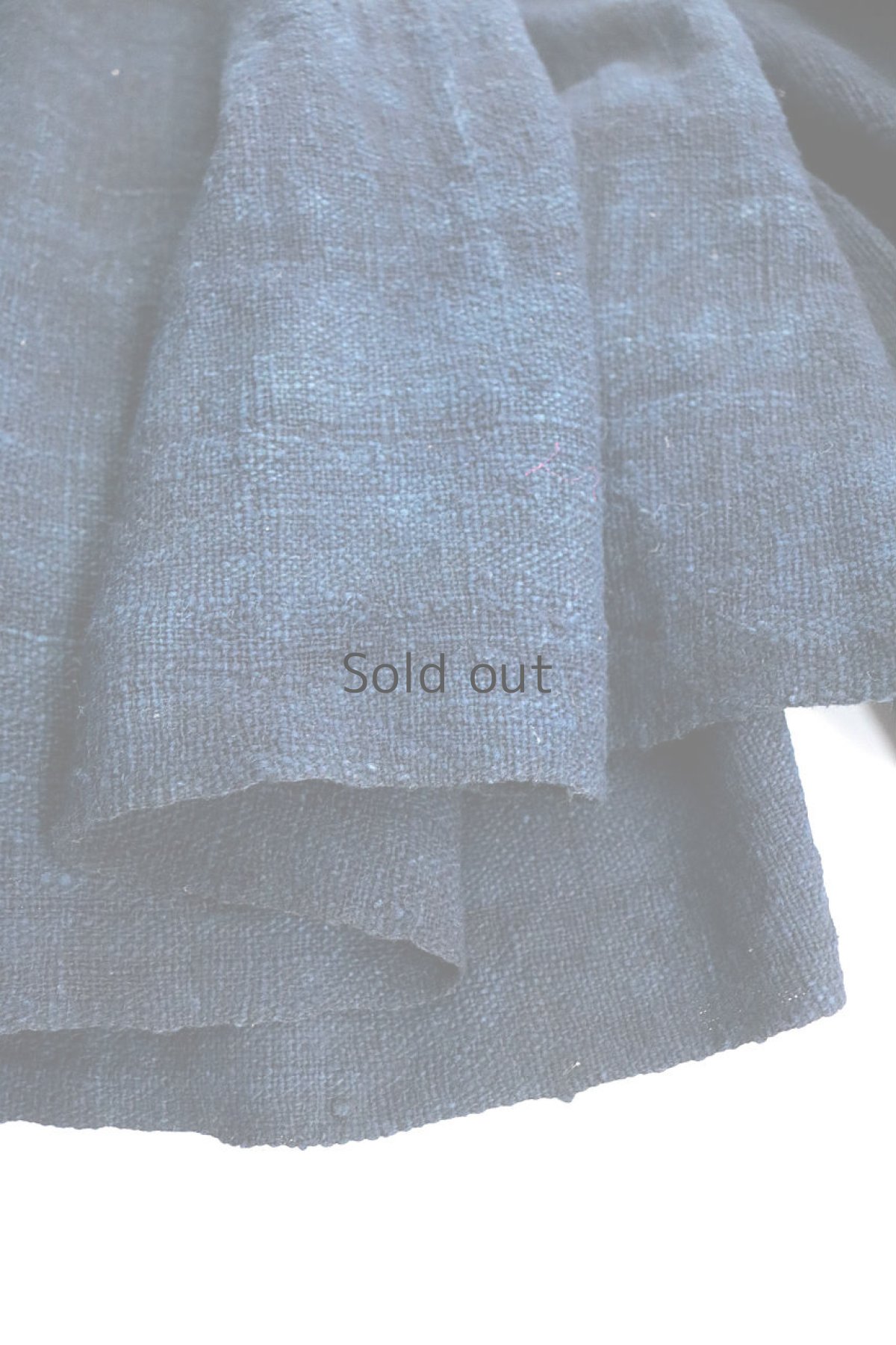 画像12: 【ベトナム】ビンテージ　ダークインディゴコットン　巻きエプロンスカート（モン族） (12)