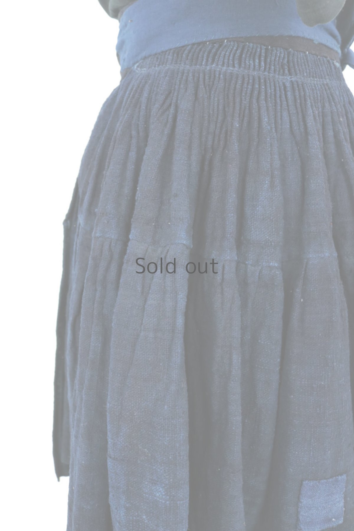 画像7: 【ベトナム】ビンテージ　ダークインディゴコットン　巻きエプロンスカート（モン族） (7)