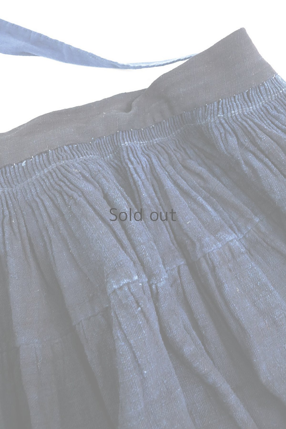 画像11: 【ベトナム】ビンテージ　ダークインディゴコットン　巻きエプロンスカート（モン族） (11)