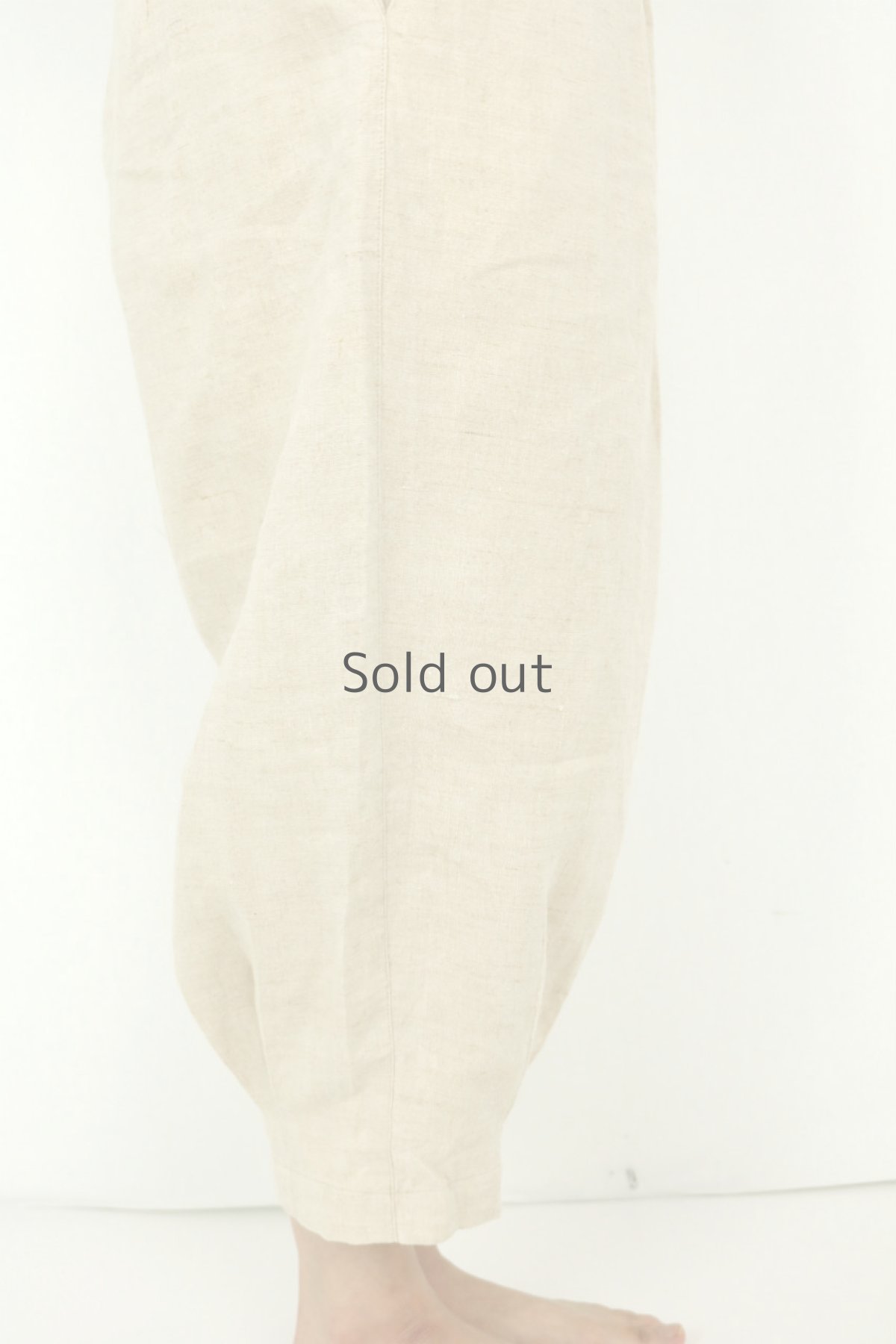 画像8: 【ササキチホ】アンティークリネン　裾タック　バレルパンツ（生成り） (8)