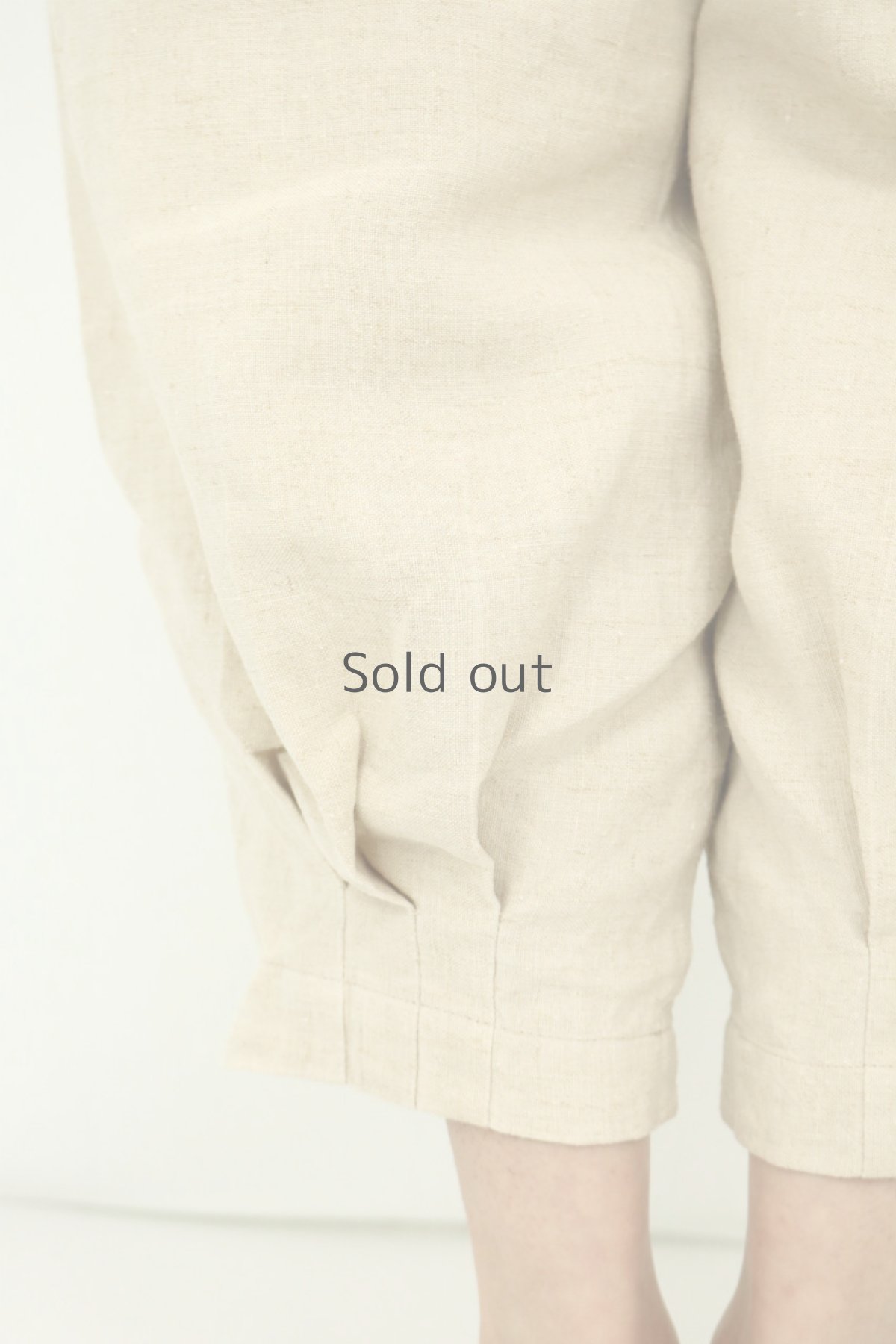 画像9: 【ササキチホ】アンティークリネン　裾タック　バレルパンツ（生成り） (9)