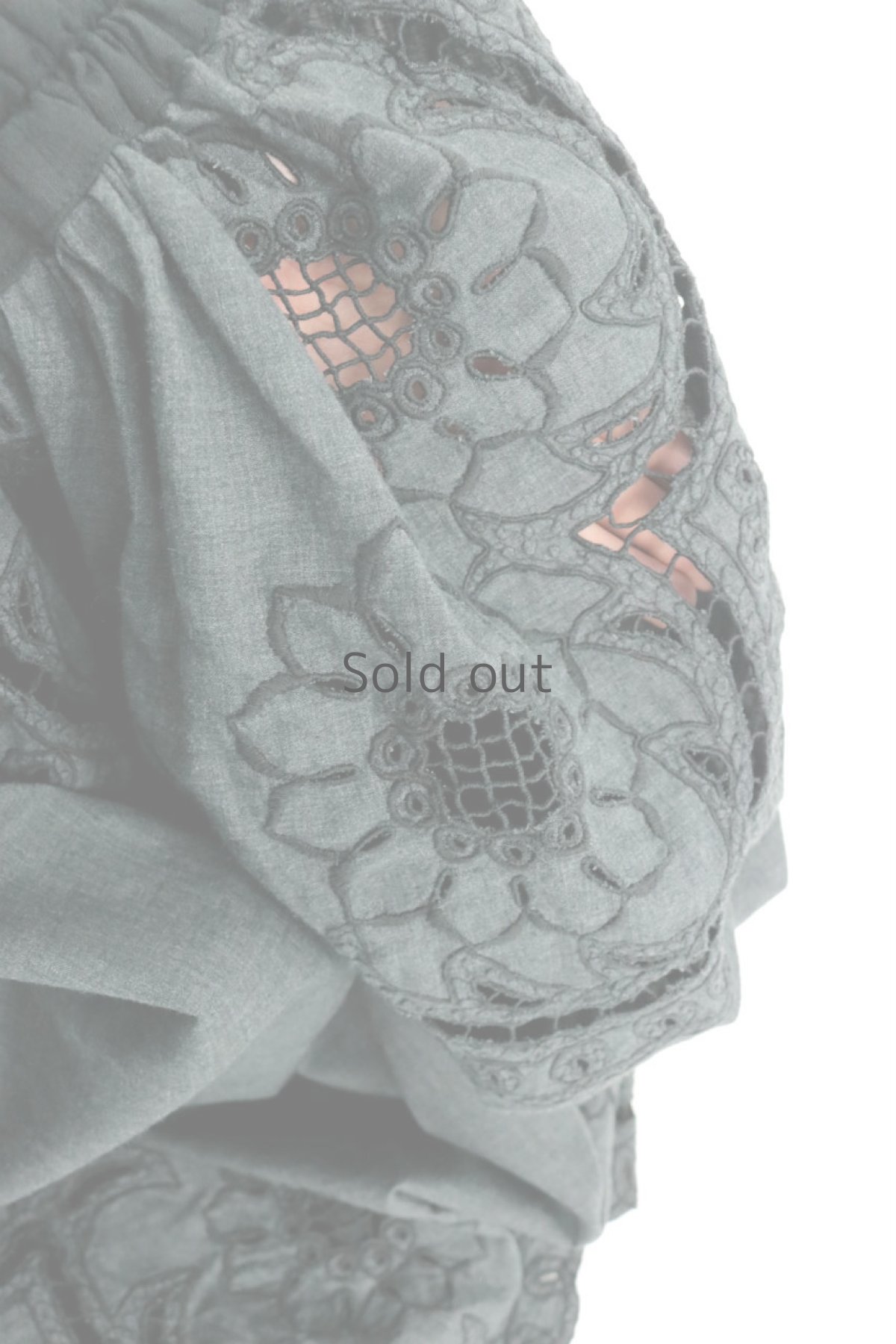 画像2: 【ササキチホ】アンティークレース×リメイク　エプロン風スカート(チャコールグレー） (2)