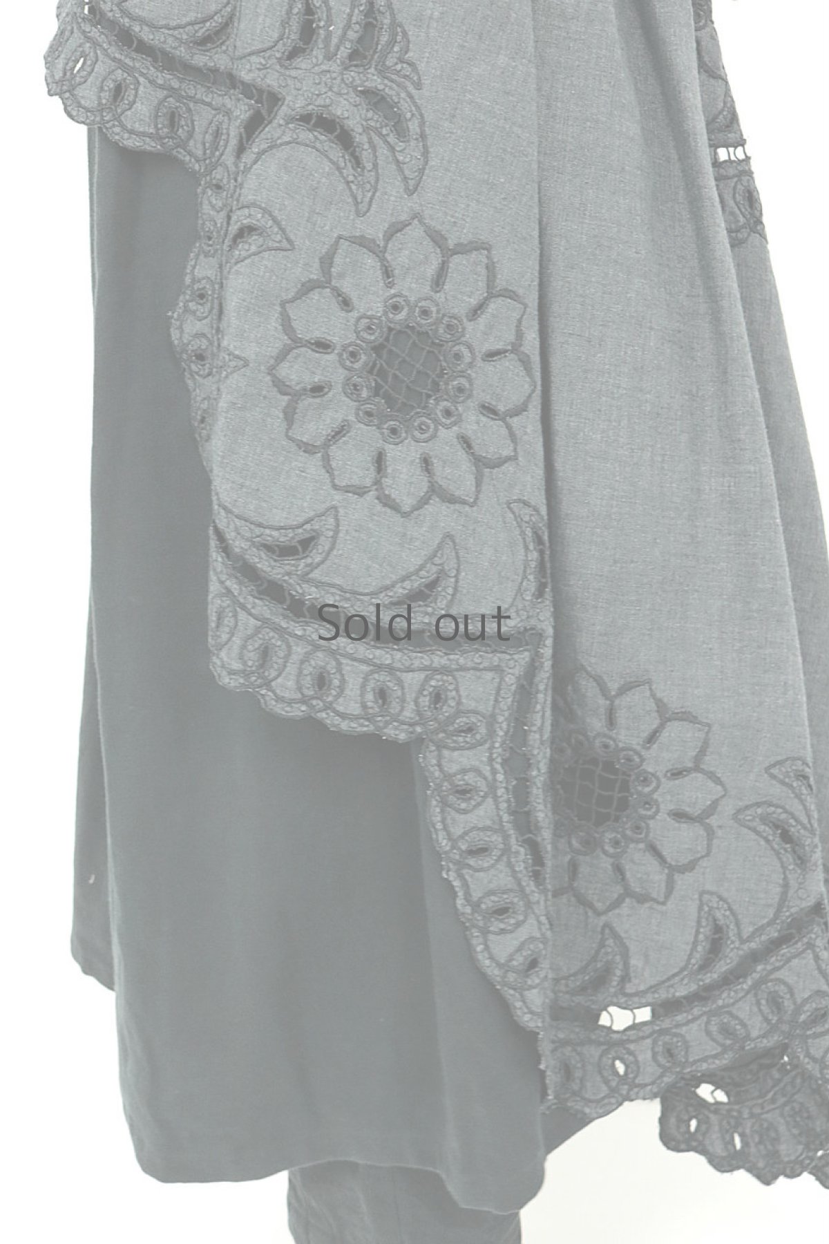 画像9: 【ササキチホ】アンティークレース×リメイク　エプロン風スカート(チャコールグレー） (9)