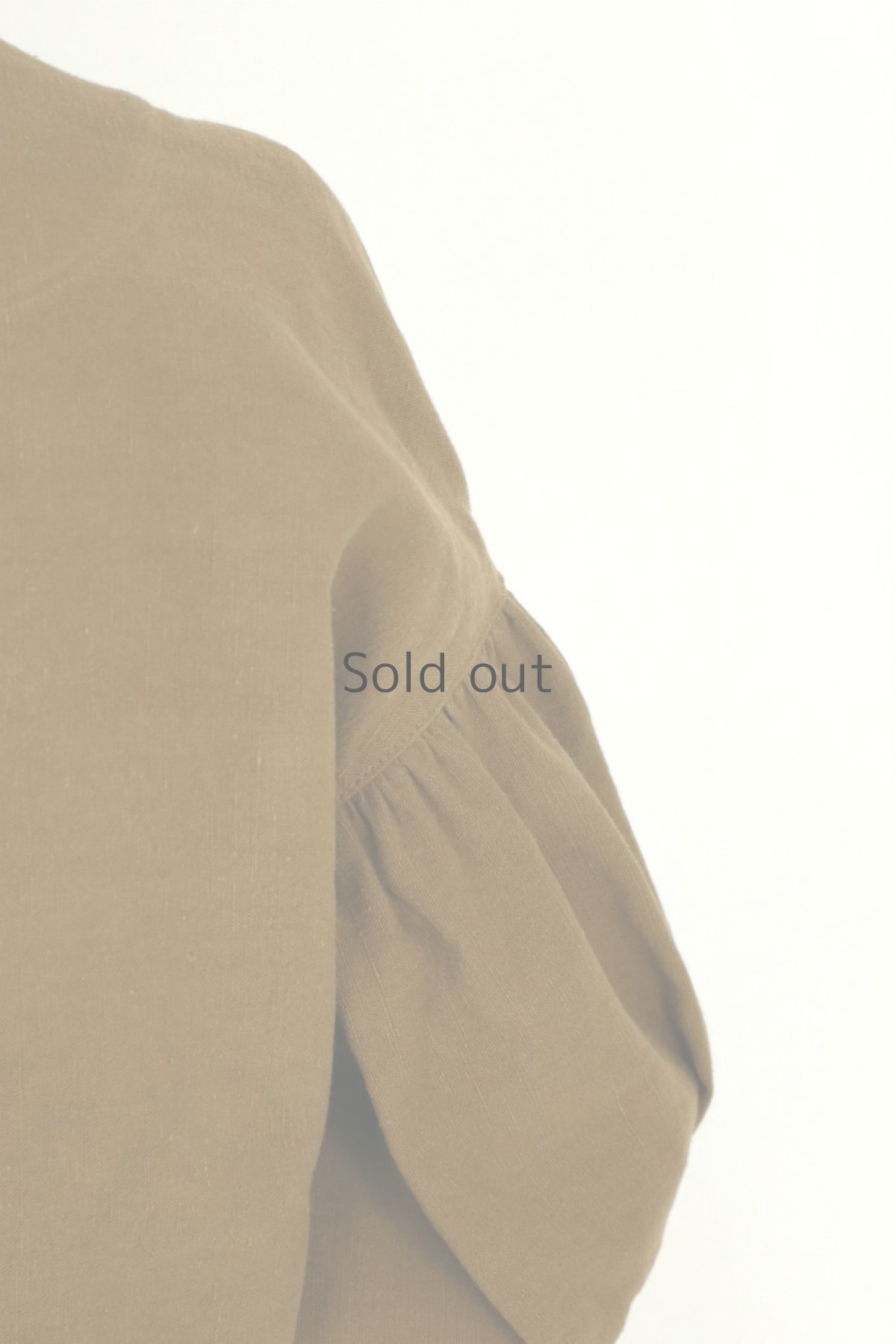 画像8: 【ササキチホ】アンティークリネン×染め　ピエロ袖　前開きブラウス（茶色） (8)