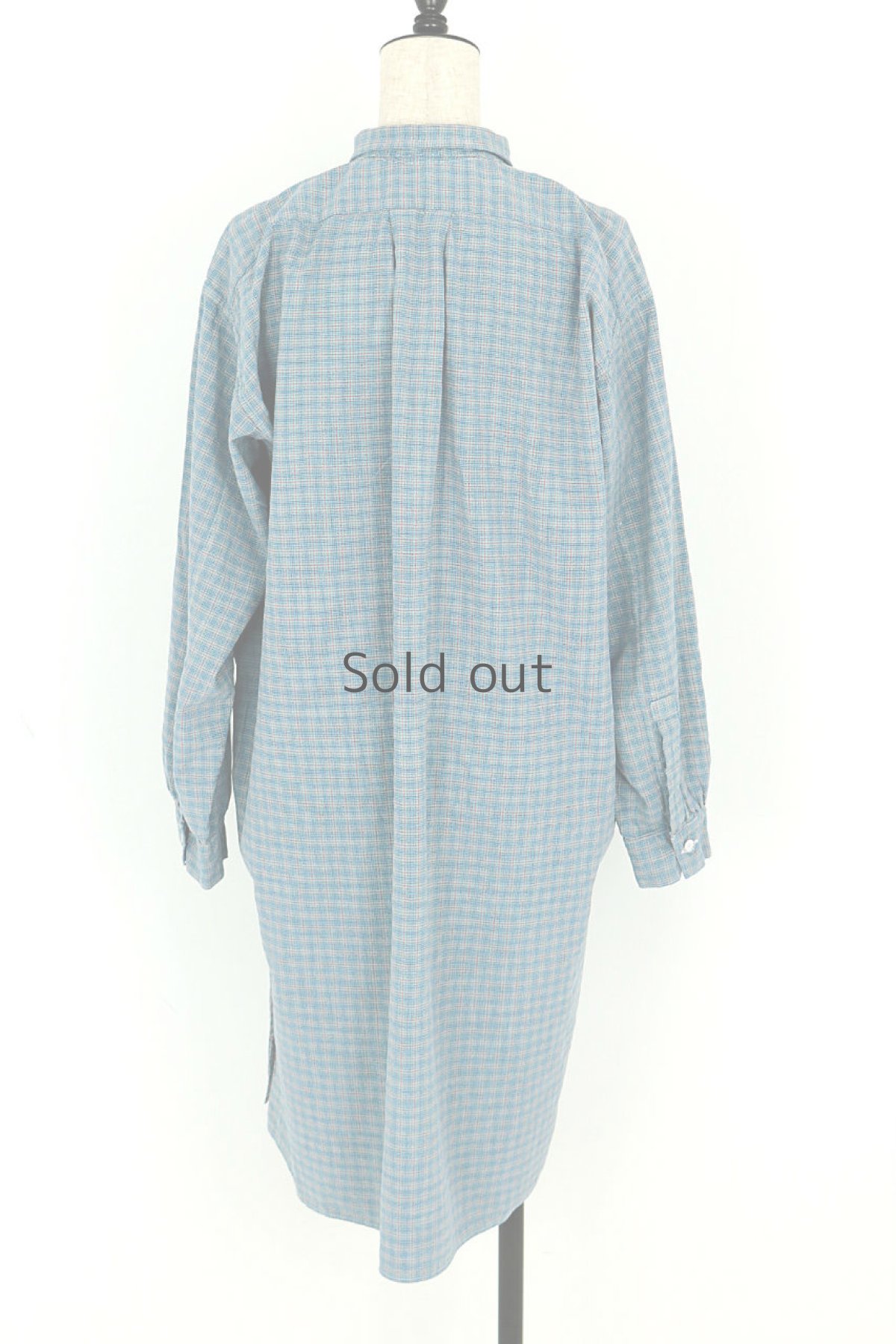 画像4: 【フランス】ビンテージ  ファーマーズ　プルオーバーロングシャツ（ブルーチェック） (4)