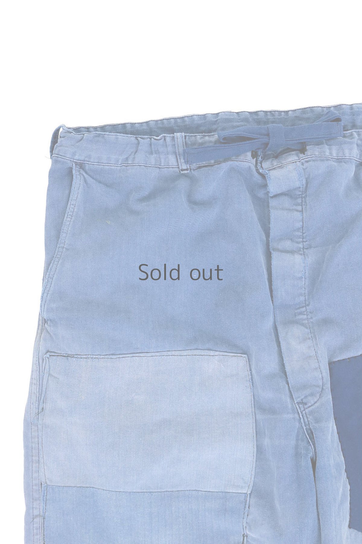 画像5: 【MITSUGU SASAKI】ビンテージ×リメイク　パッチワーク　ワークパンツ(ウエストひも） (5)