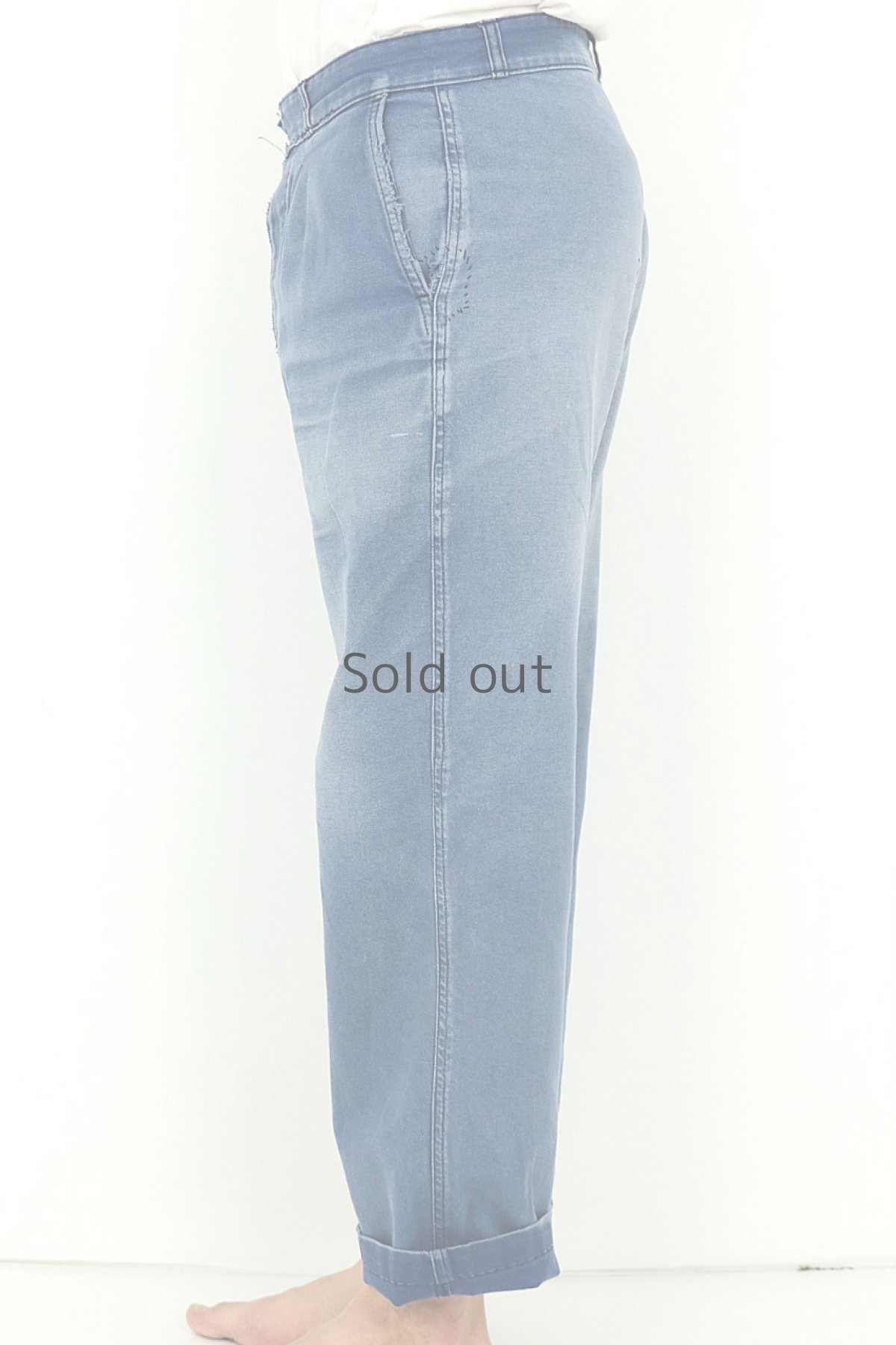 画像3: 【フランス】1960年代頃のブルーコットンワークパンツ (3)