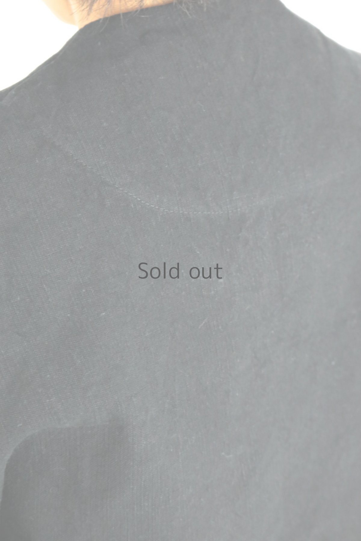 画像10: 【ササキチホ】アンティークリネン×染め　ピエロ袖　前開きブラウス（黒） (10)