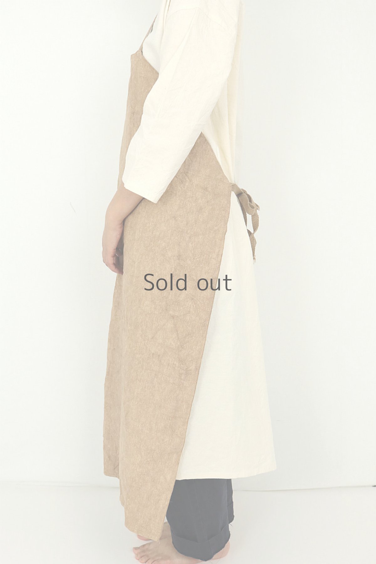 画像3: 【チェコ】ミリタリー　リネンエプロン（後染め/ライトブラウン） (3)