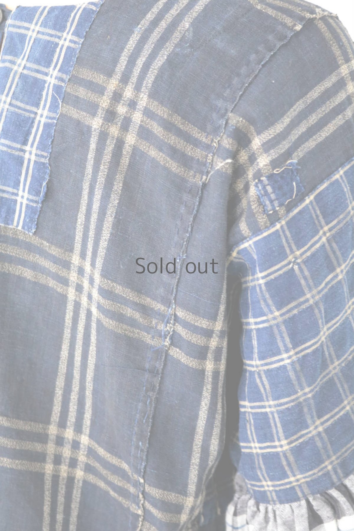 画像11: 【ササキチホ】藍染古布　パッチワーク野良着 幅広ブラウス (11)