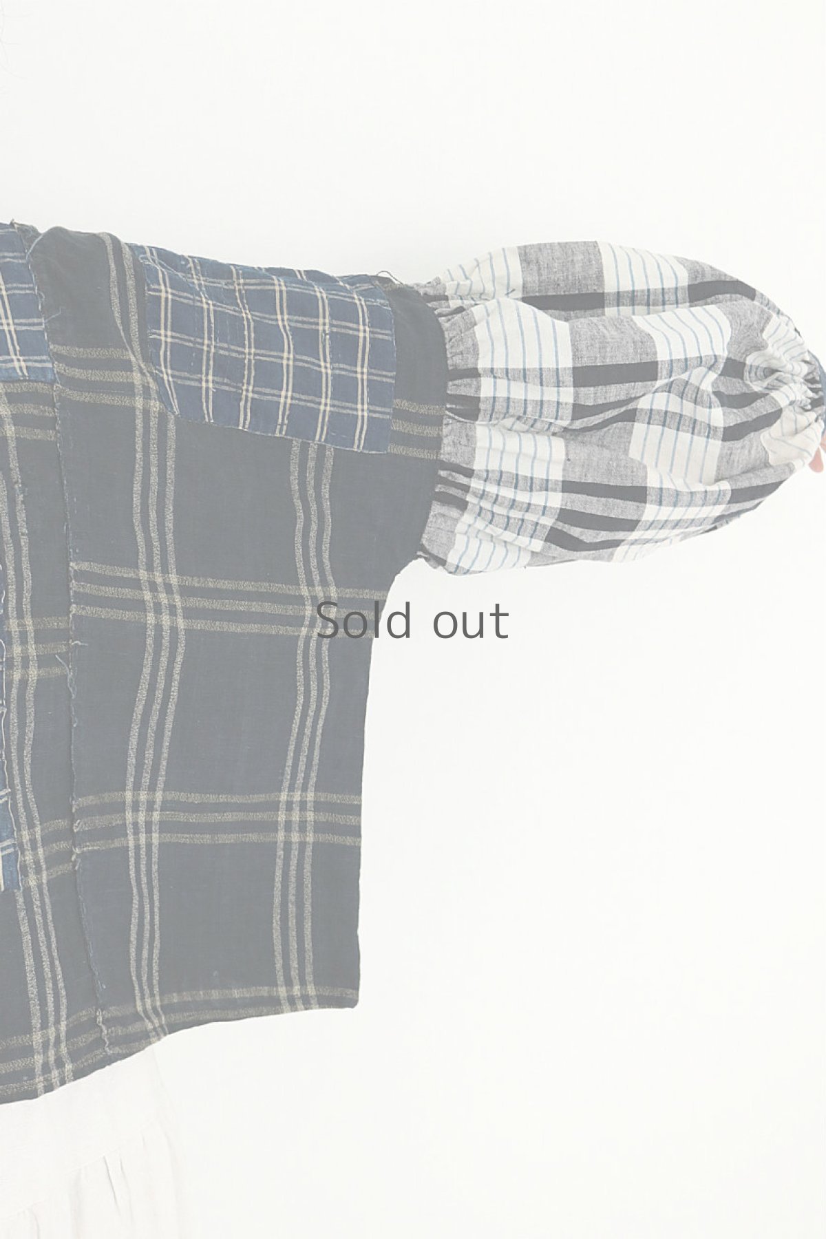 画像9: 【ササキチホ】藍染古布　パッチワーク野良着 幅広ブラウス (9)